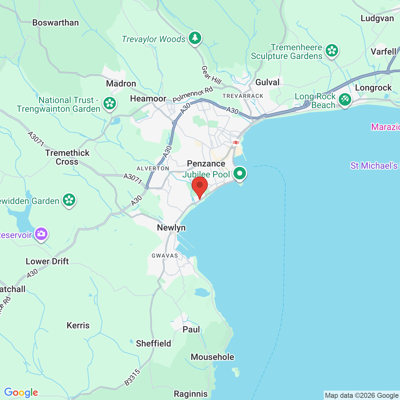 Map displaying vacancy location