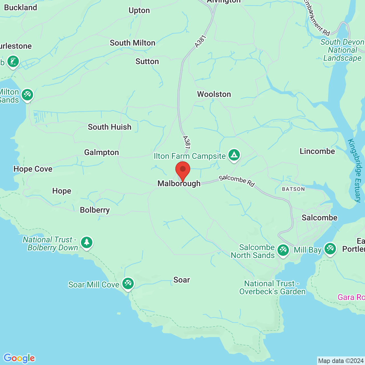 Map displaying vacancy location