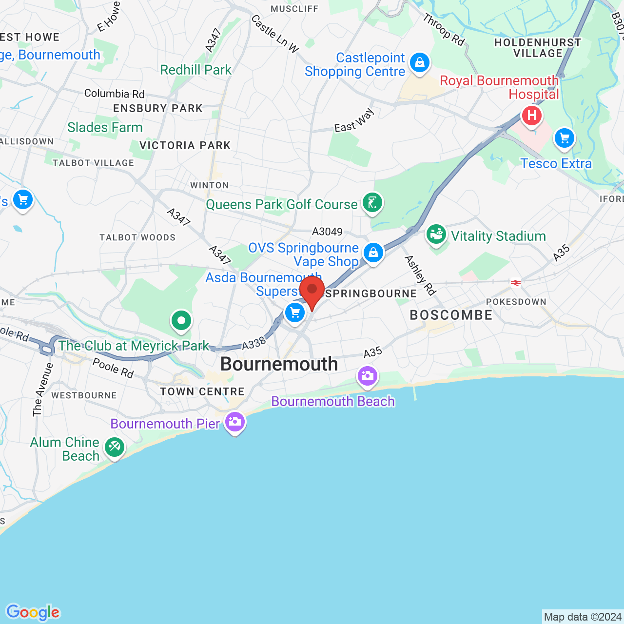 Map displaying vacancy location