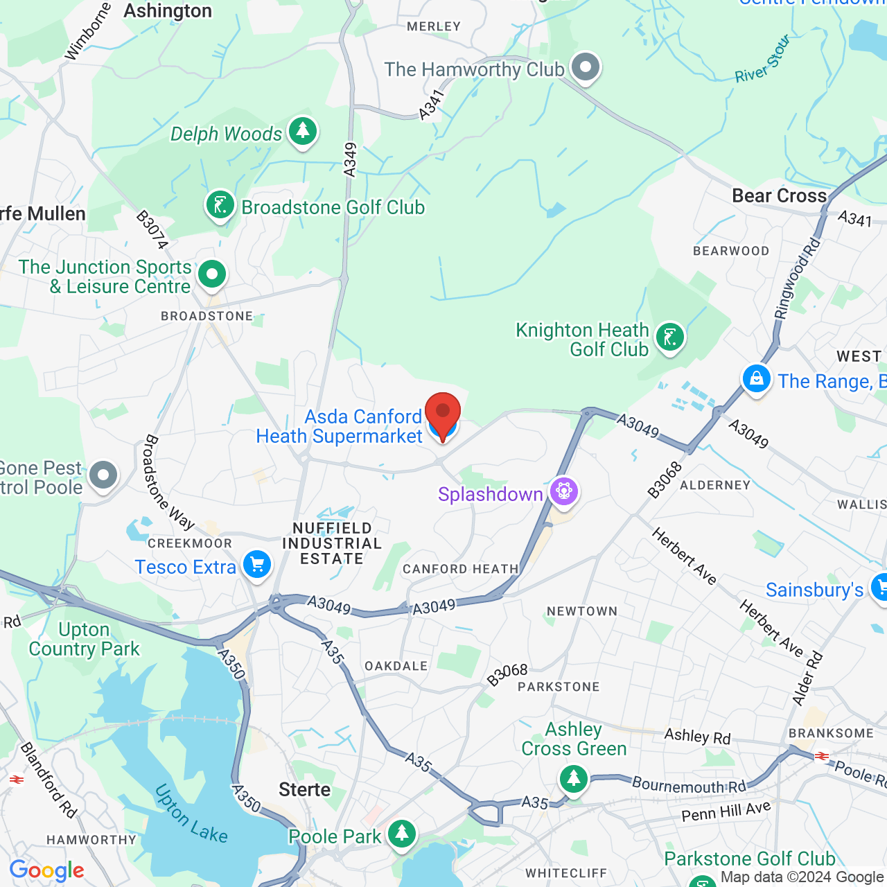 Map displaying vacancy location