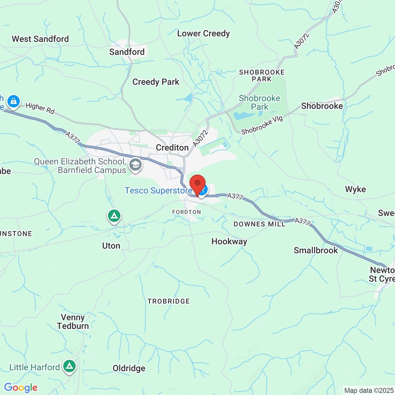 Map displaying vacancy location