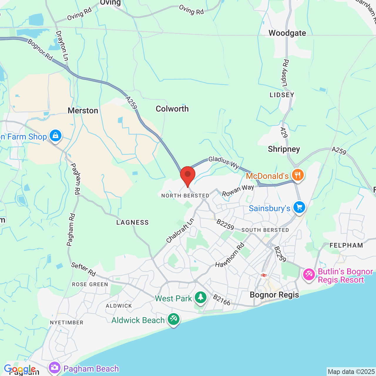 Map displaying vacancy location