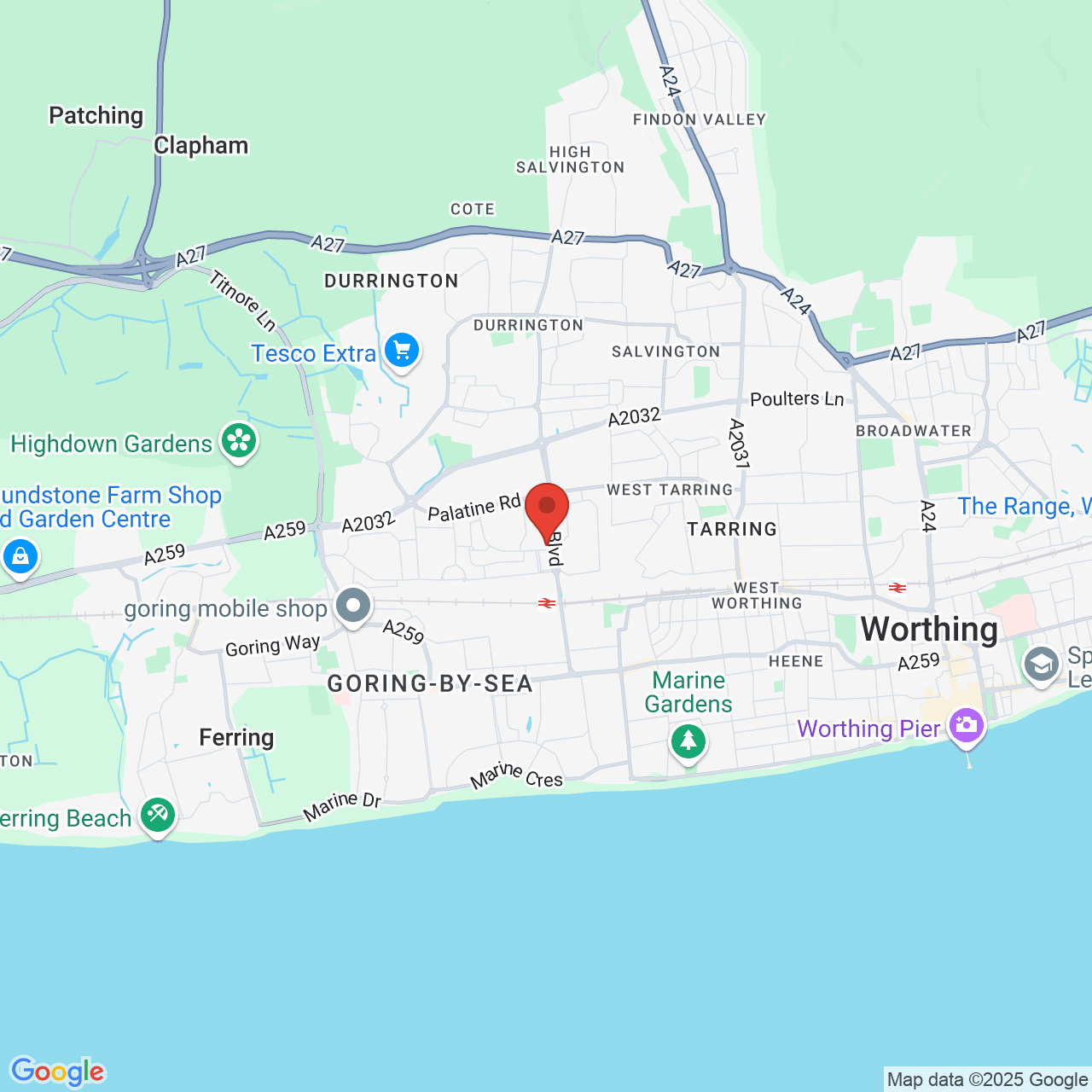 Map displaying vacancy location