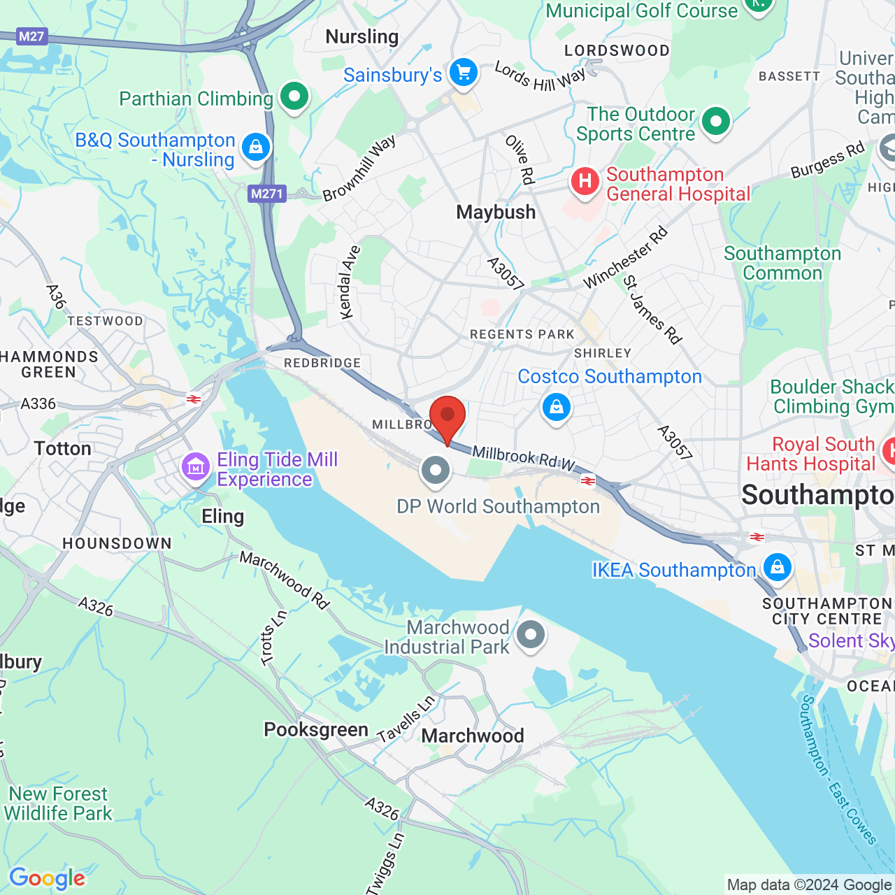 Map displaying vacancy location