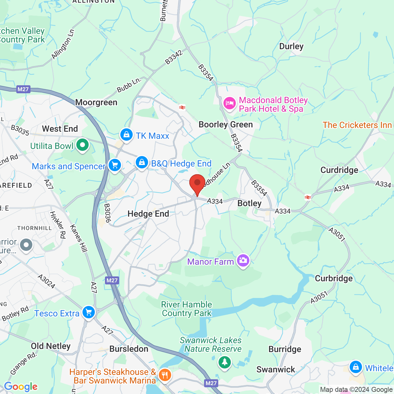 Map displaying vacancy location