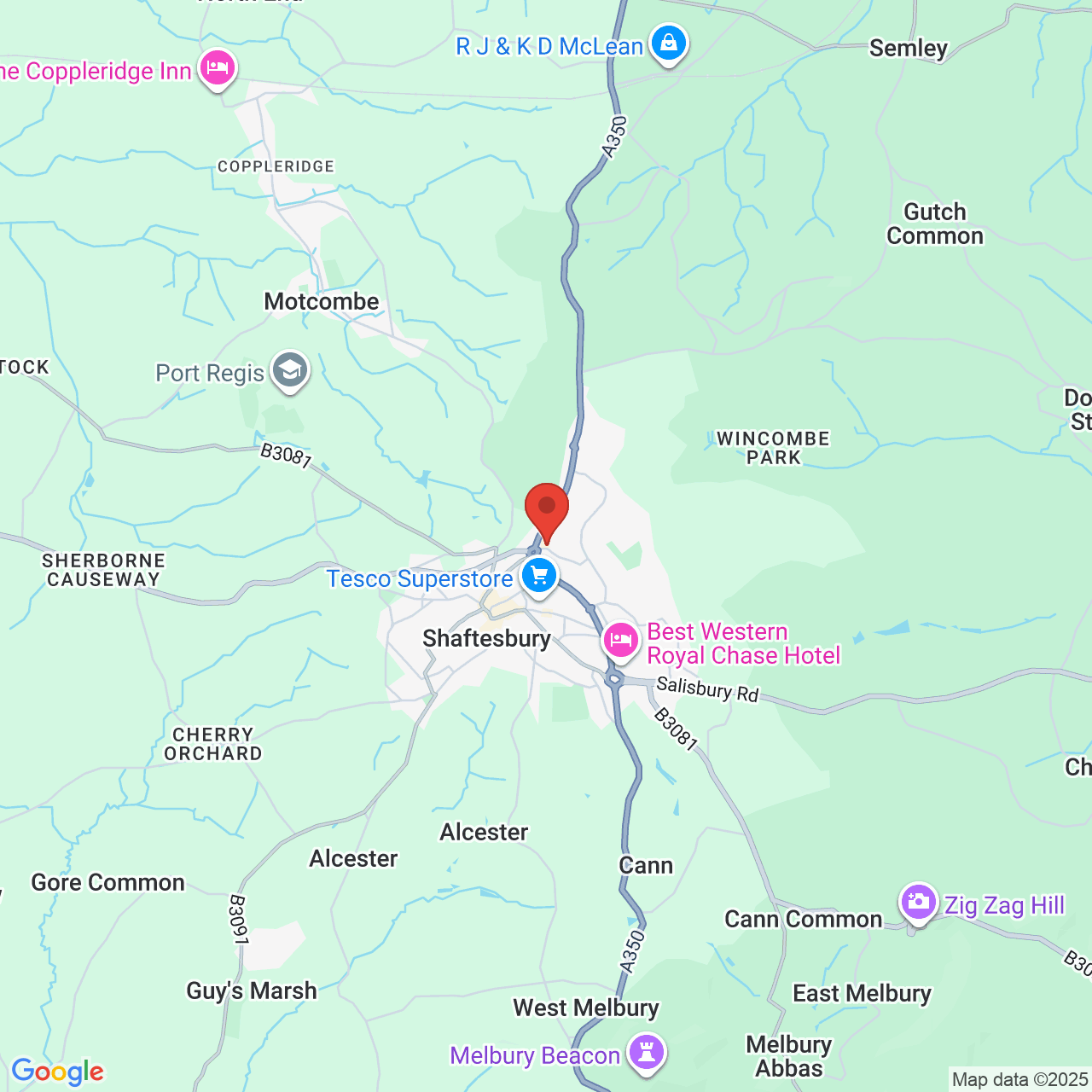 Map displaying vacancy location