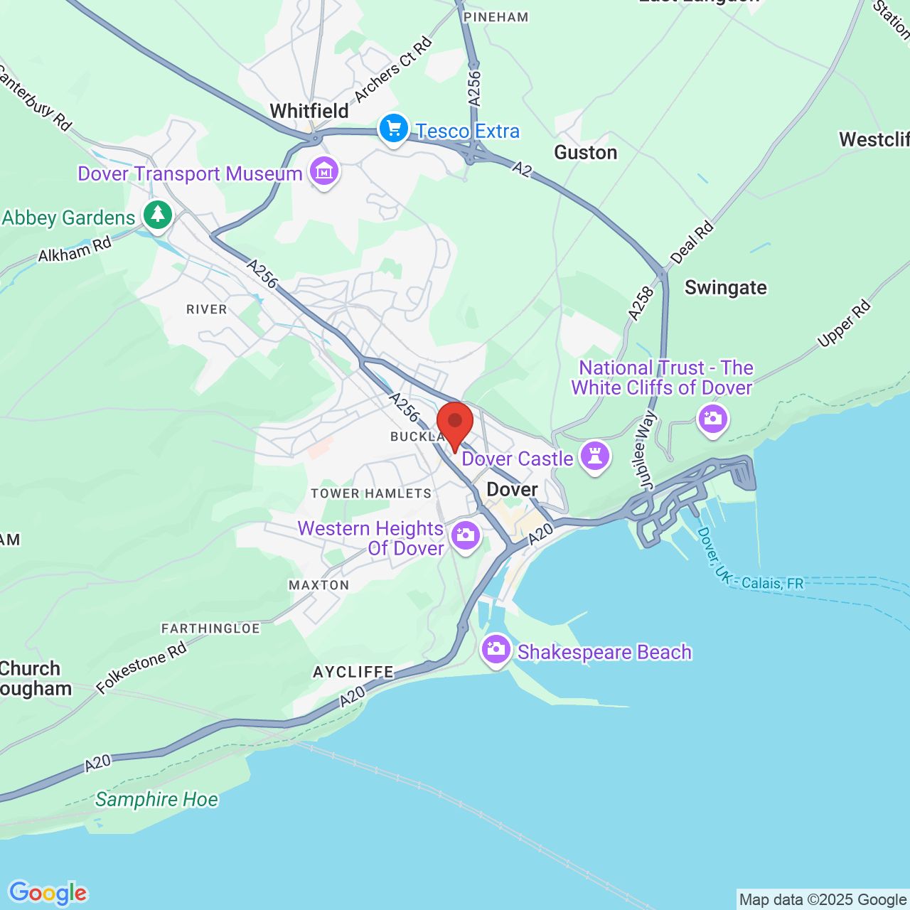 Map displaying vacancy location
