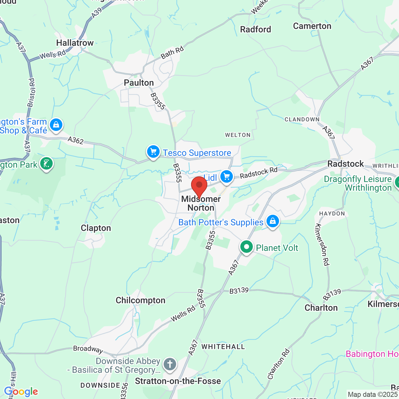 Map displaying vacancy location