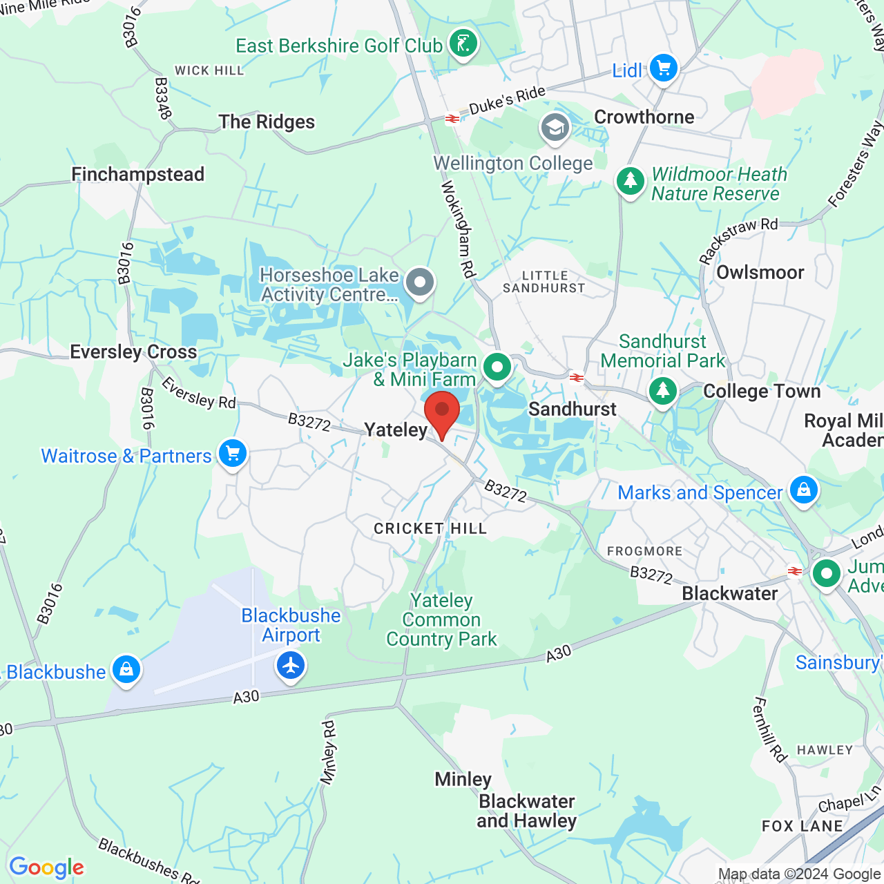 Map displaying vacancy location
