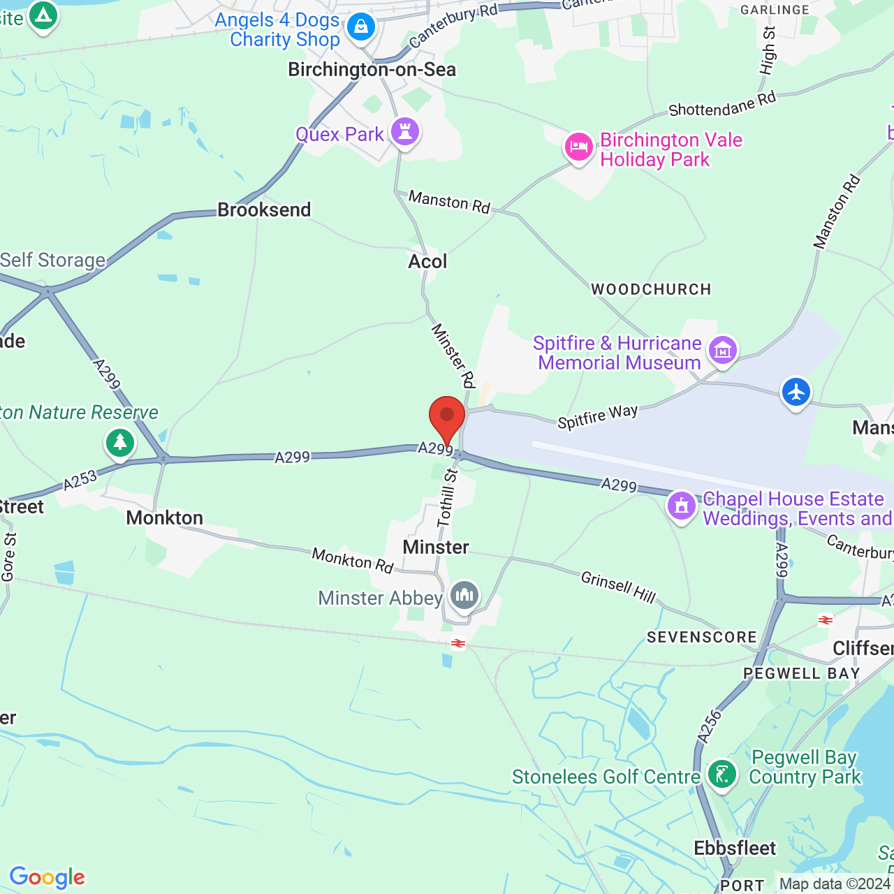 Map displaying vacancy location