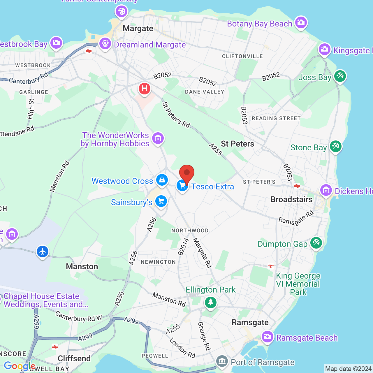 Map displaying vacancy location