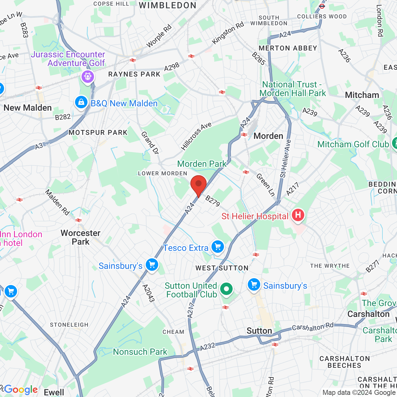 Map displaying vacancy location