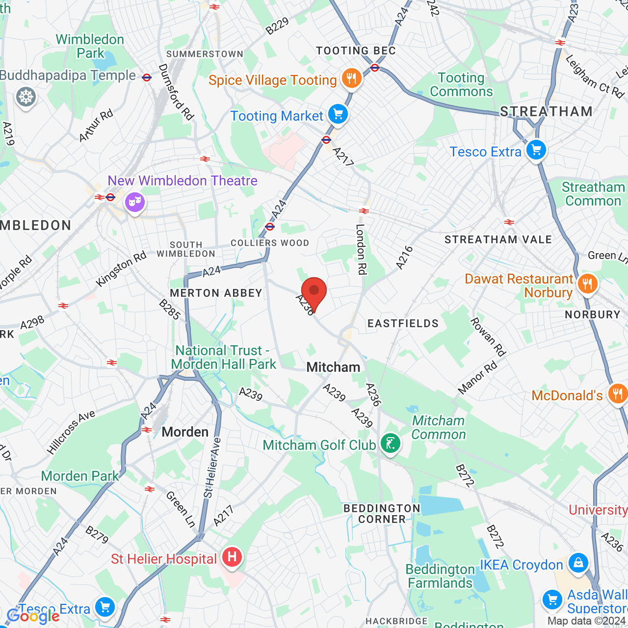 Map displaying vacancy location
