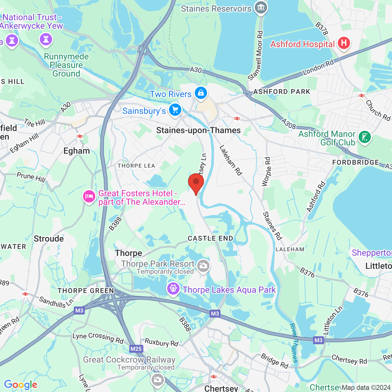 Map displaying vacancy location