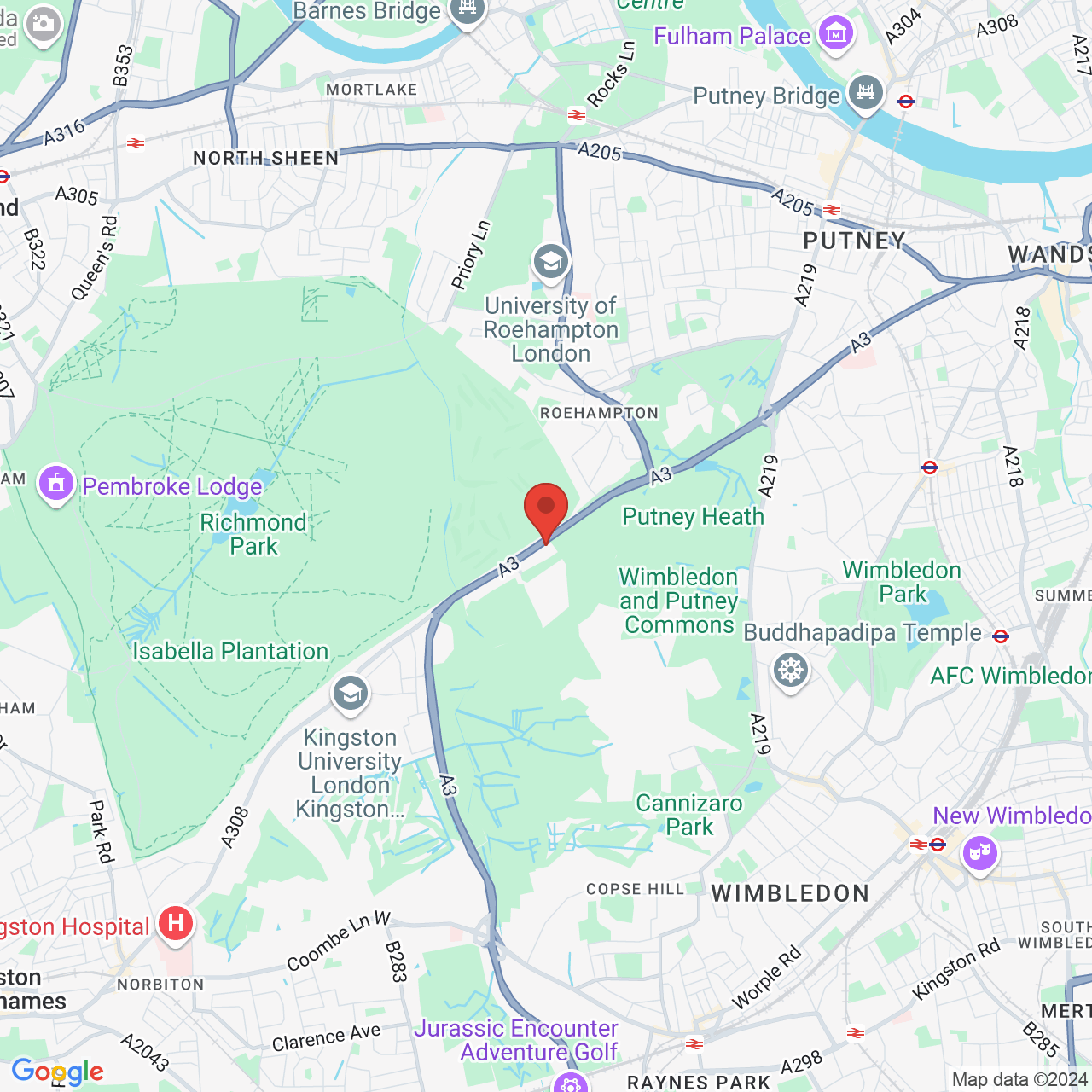 Map displaying vacancy location