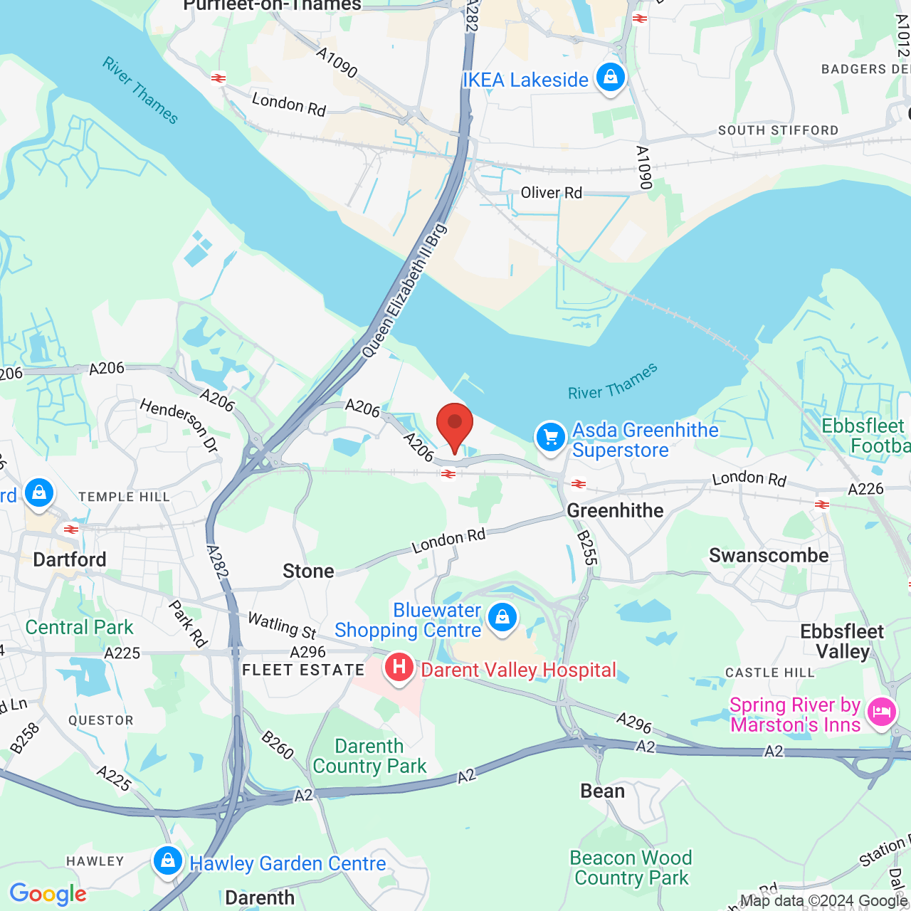 Map displaying vacancy location