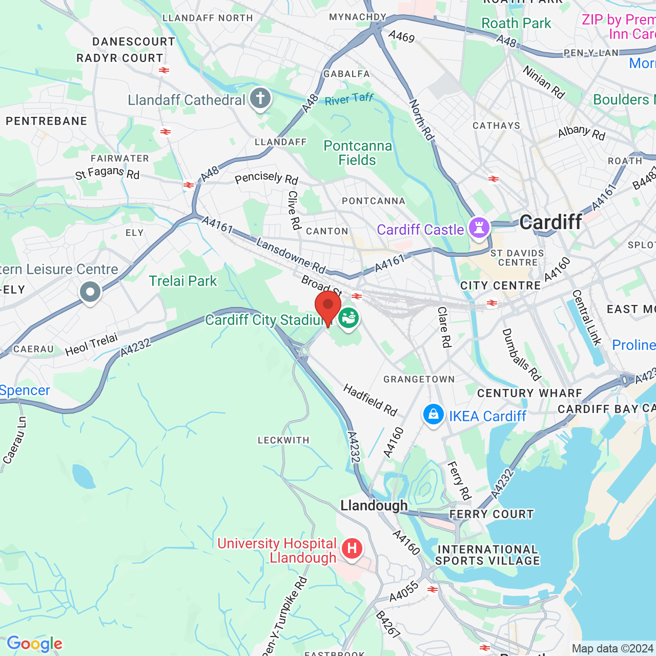 Map displaying vacancy location