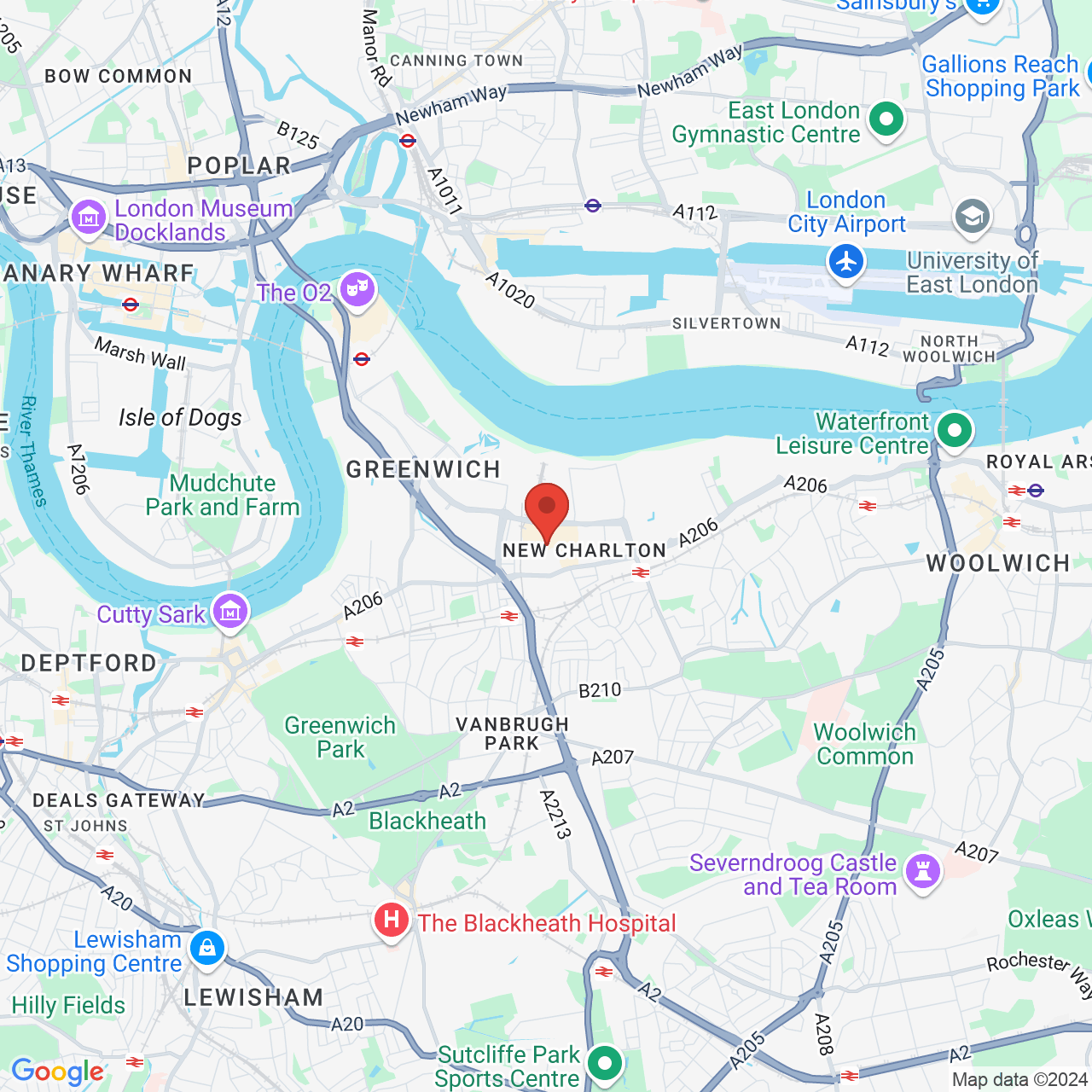 Map displaying vacancy location