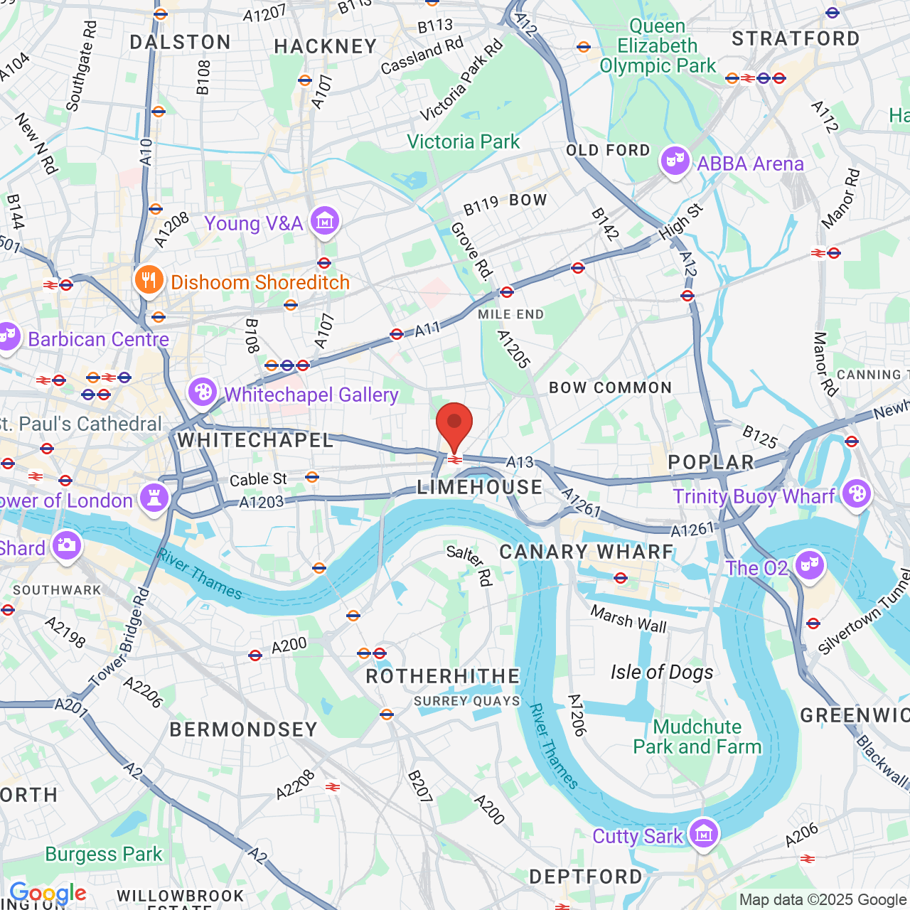 Map displaying vacancy location