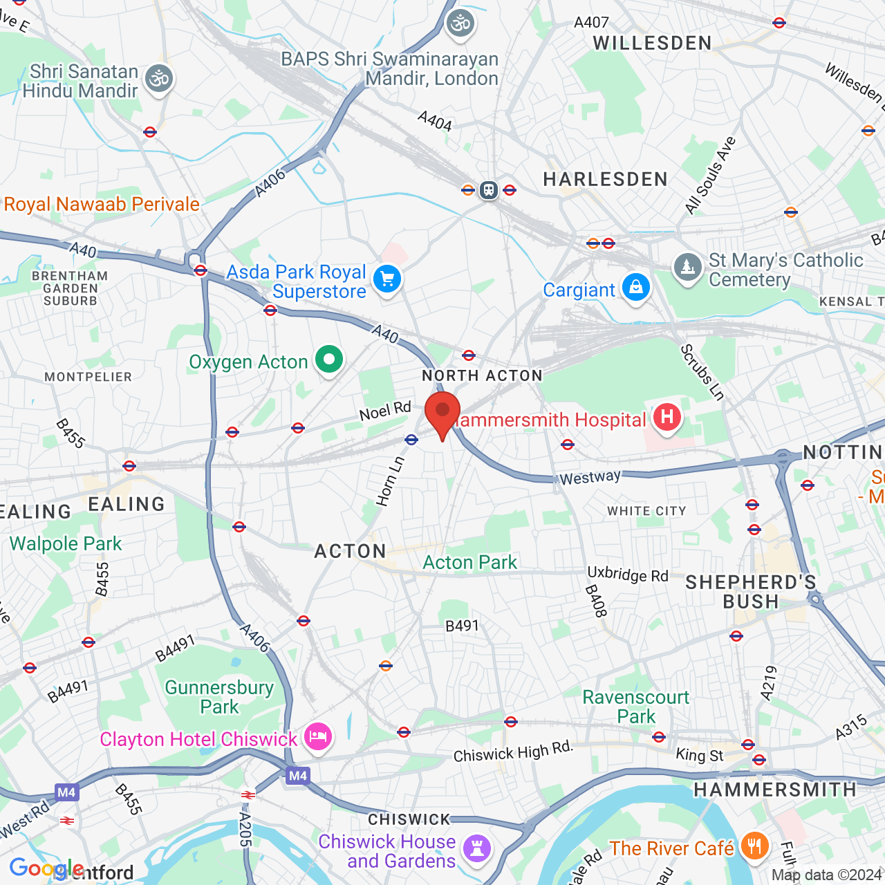 Map displaying vacancy location