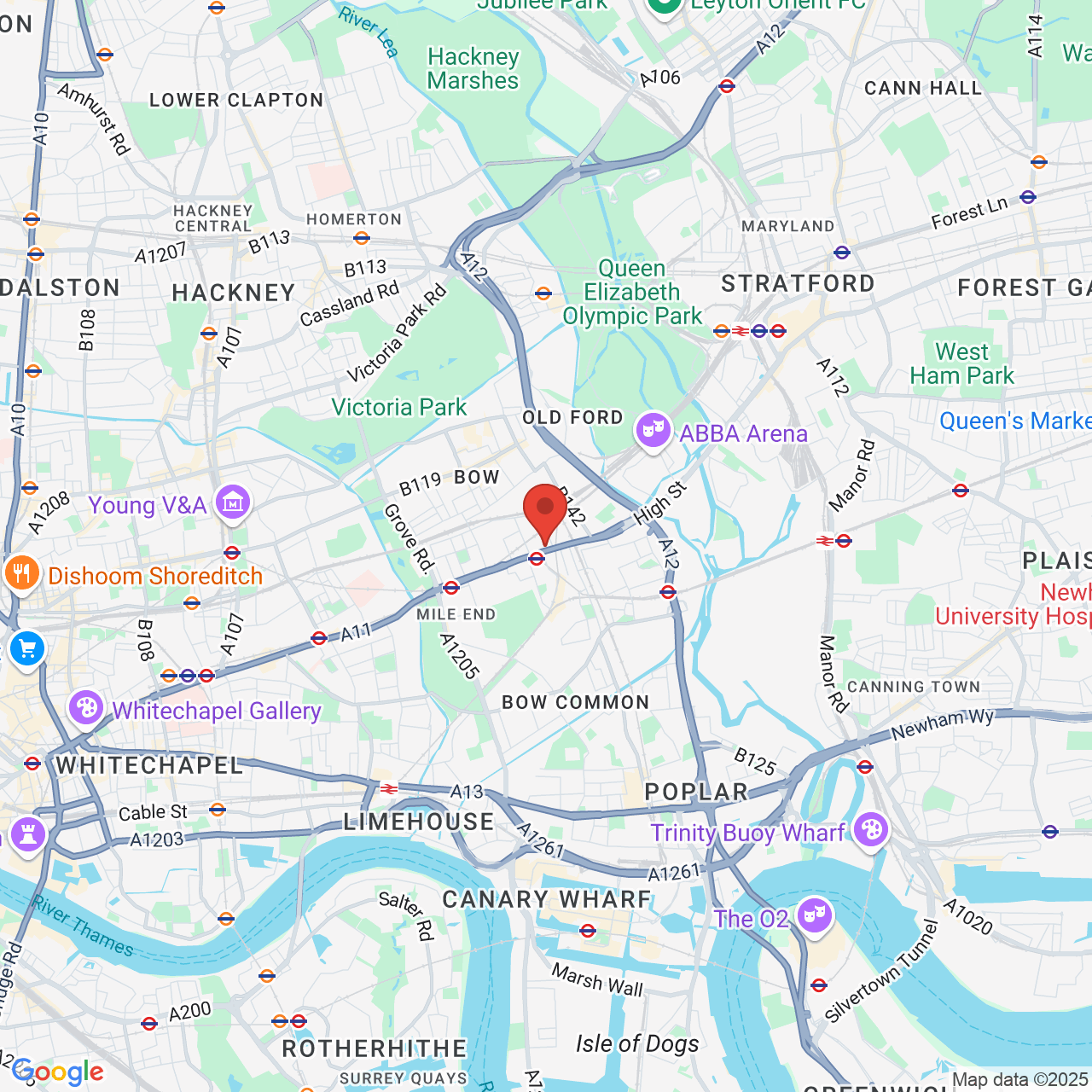 Map displaying vacancy location
