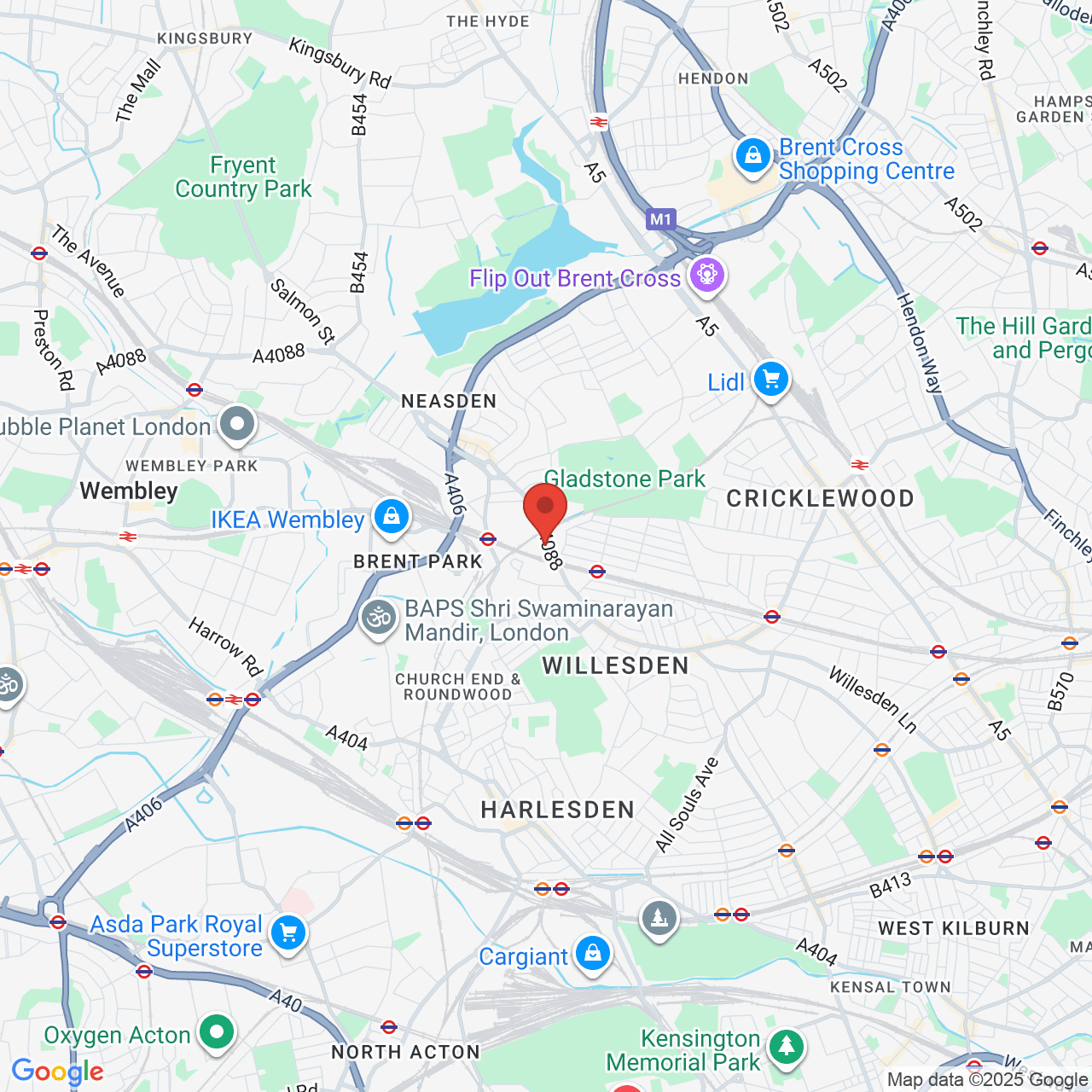 Map displaying vacancy location