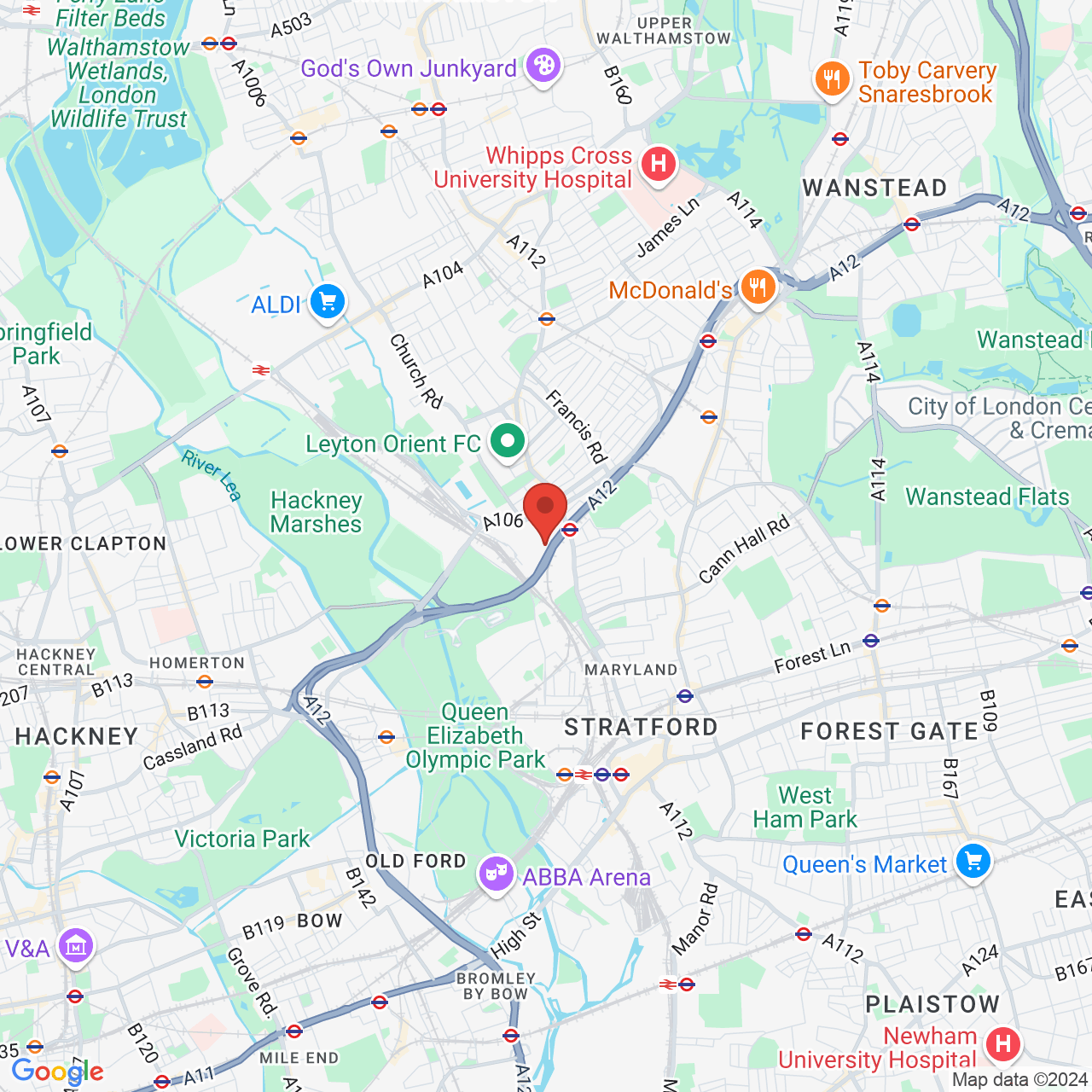 Map displaying vacancy location