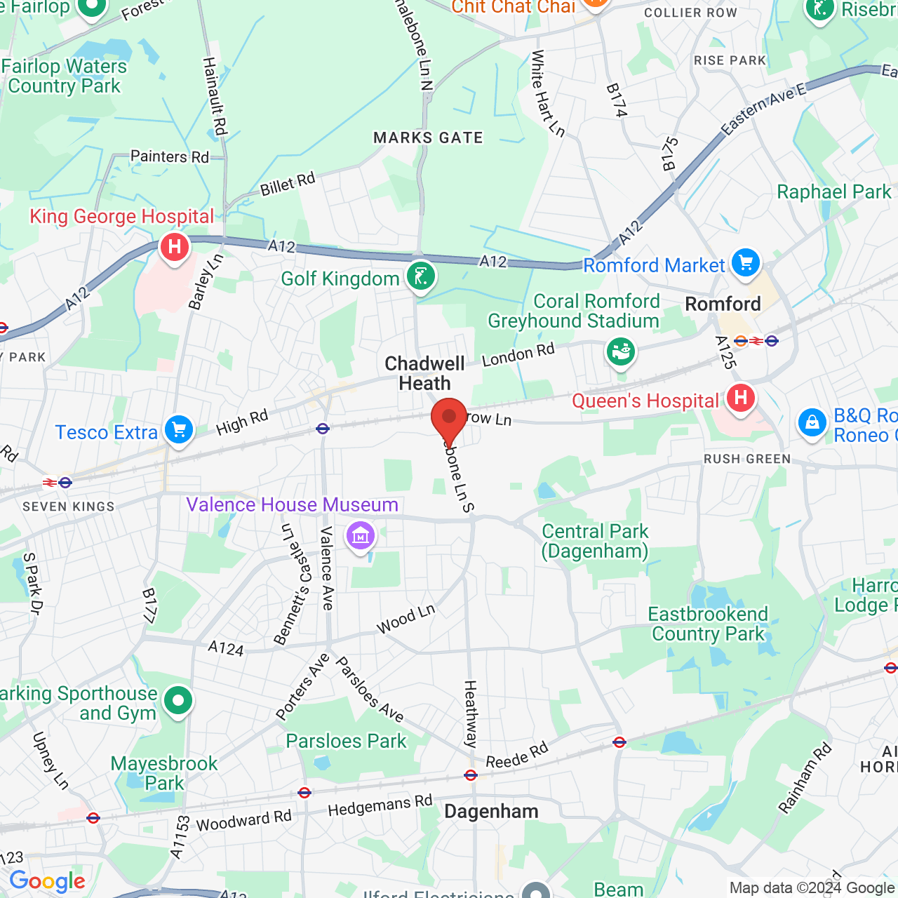 Map displaying vacancy location