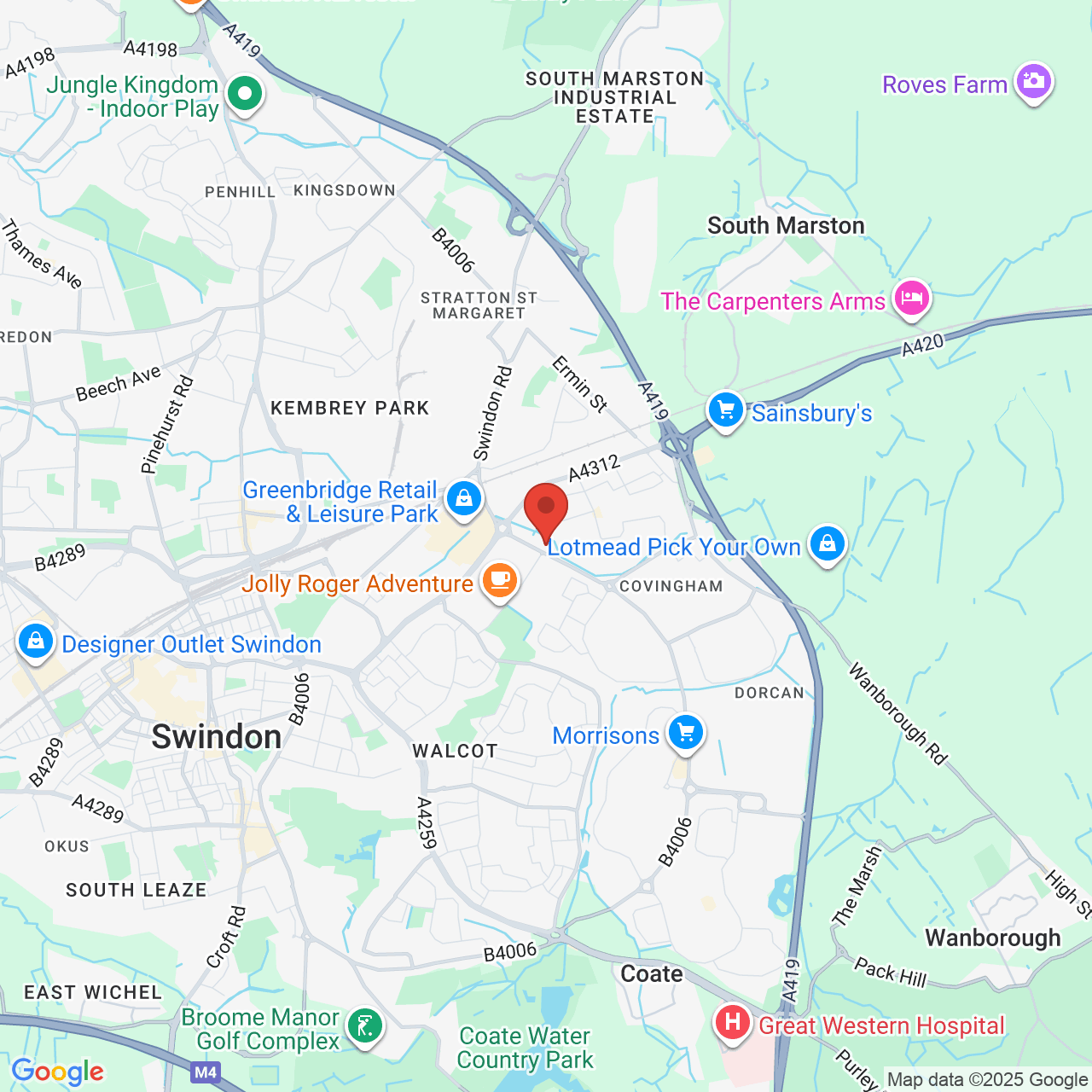 Map displaying vacancy location