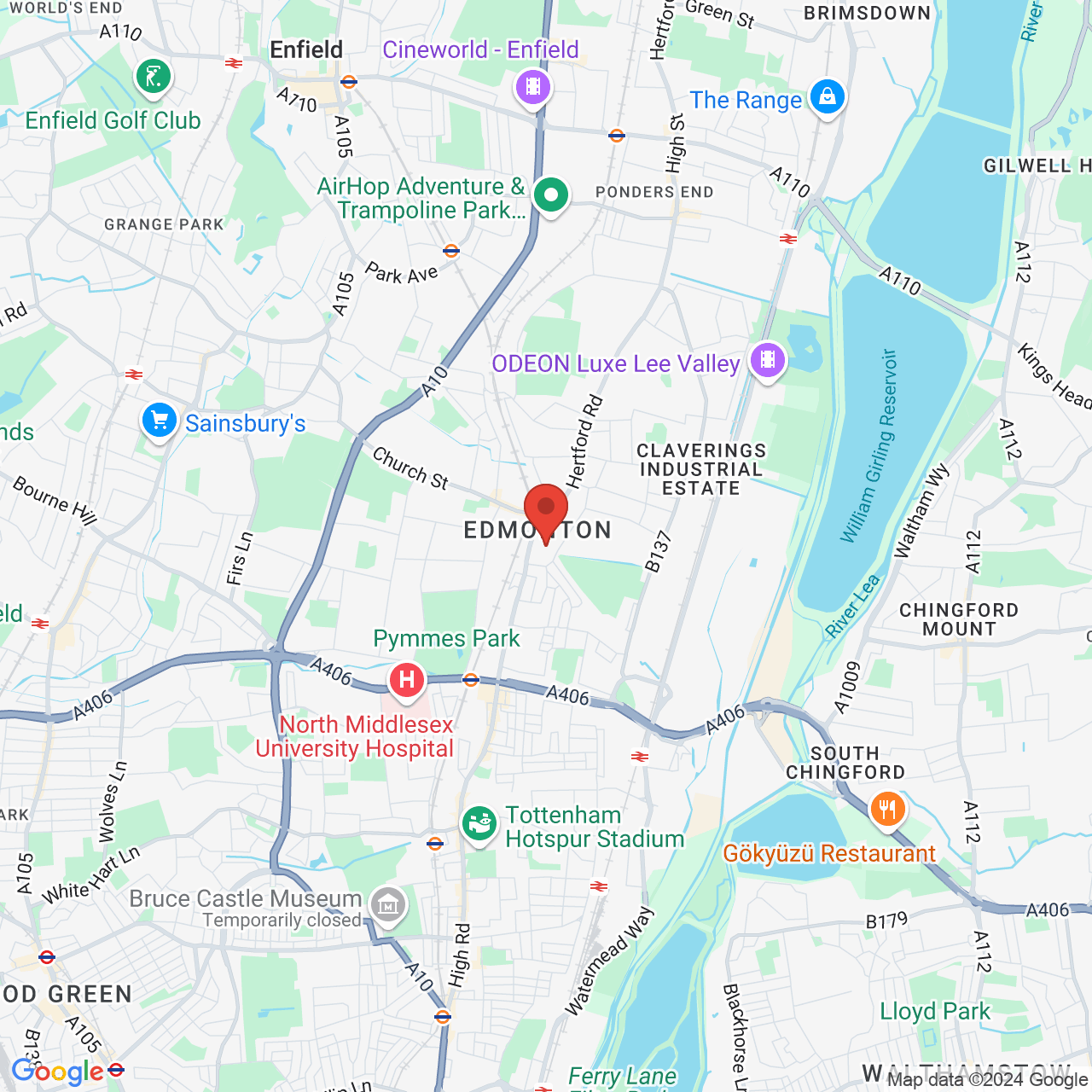 Map displaying vacancy location