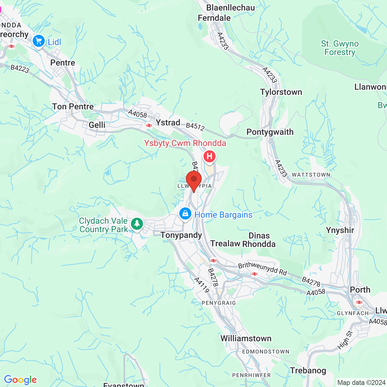 Map displaying vacancy location