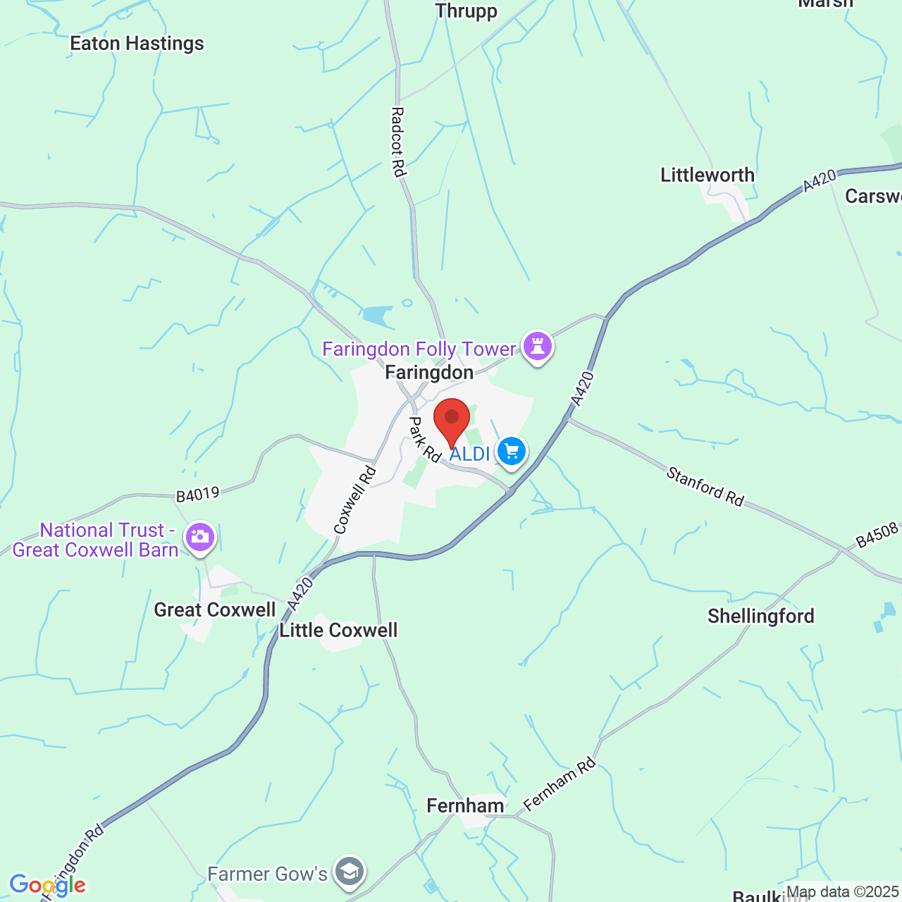 Map displaying vacancy location