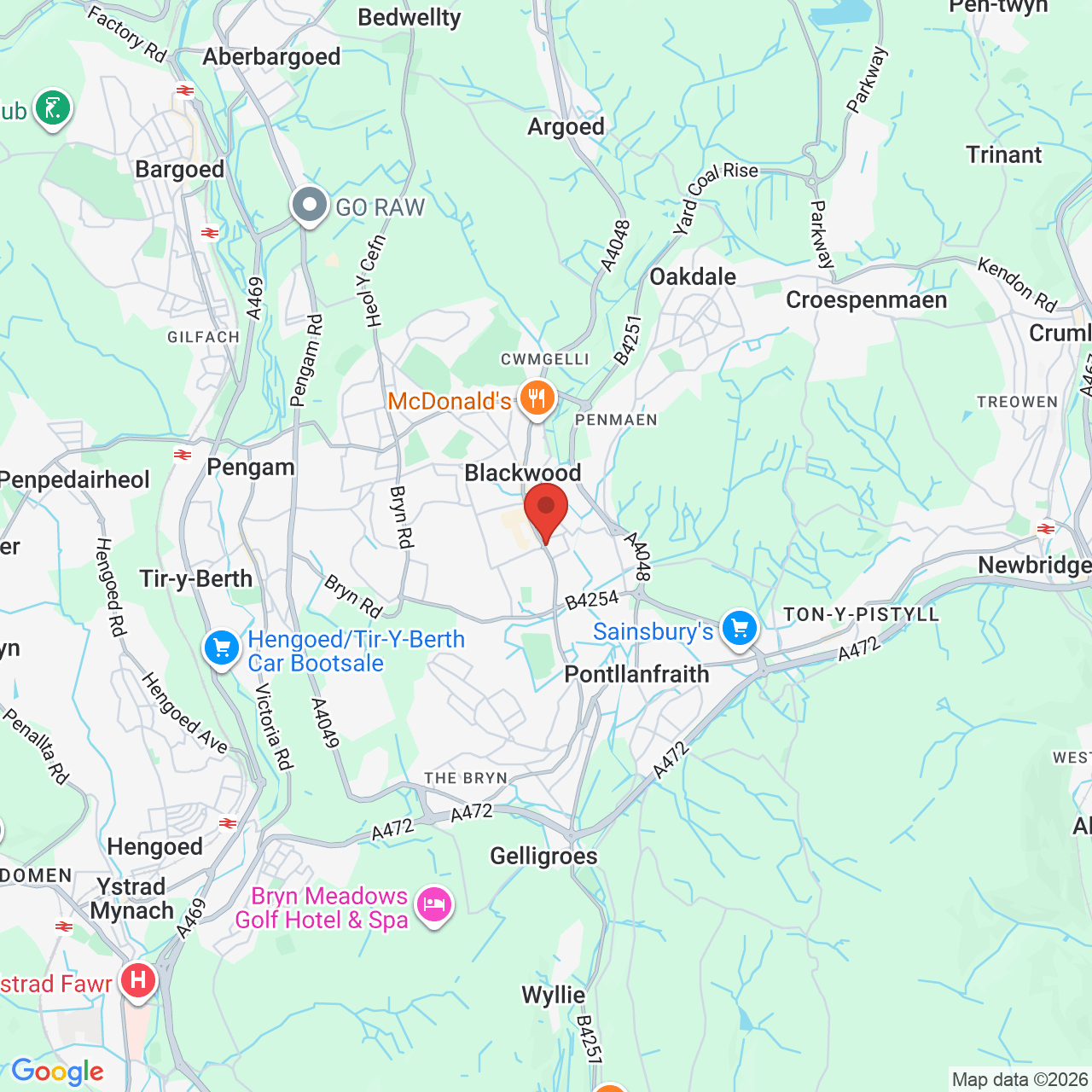 Map displaying vacancy location