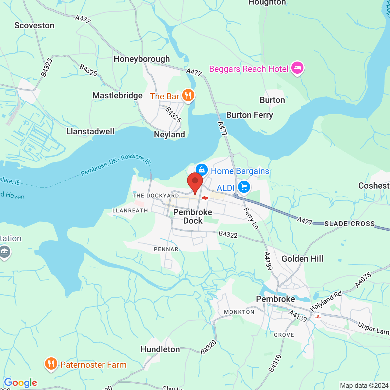 Map displaying vacancy location
