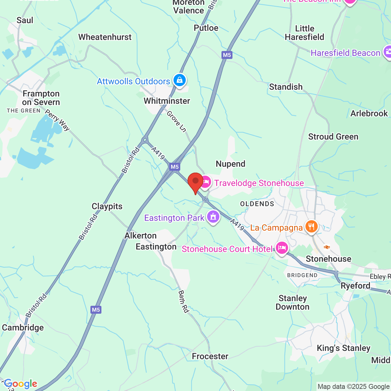 Map displaying vacancy location