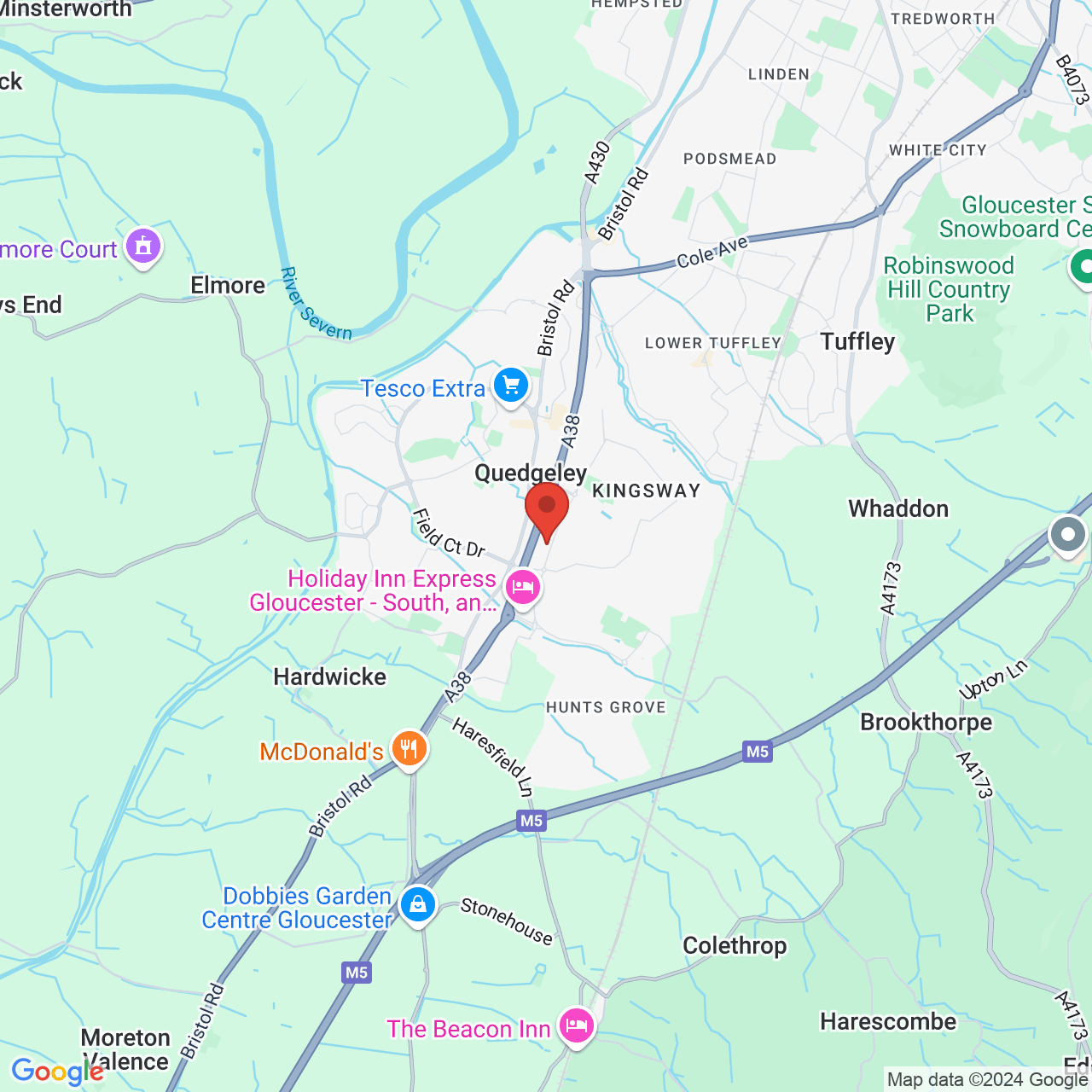 Map displaying vacancy location
