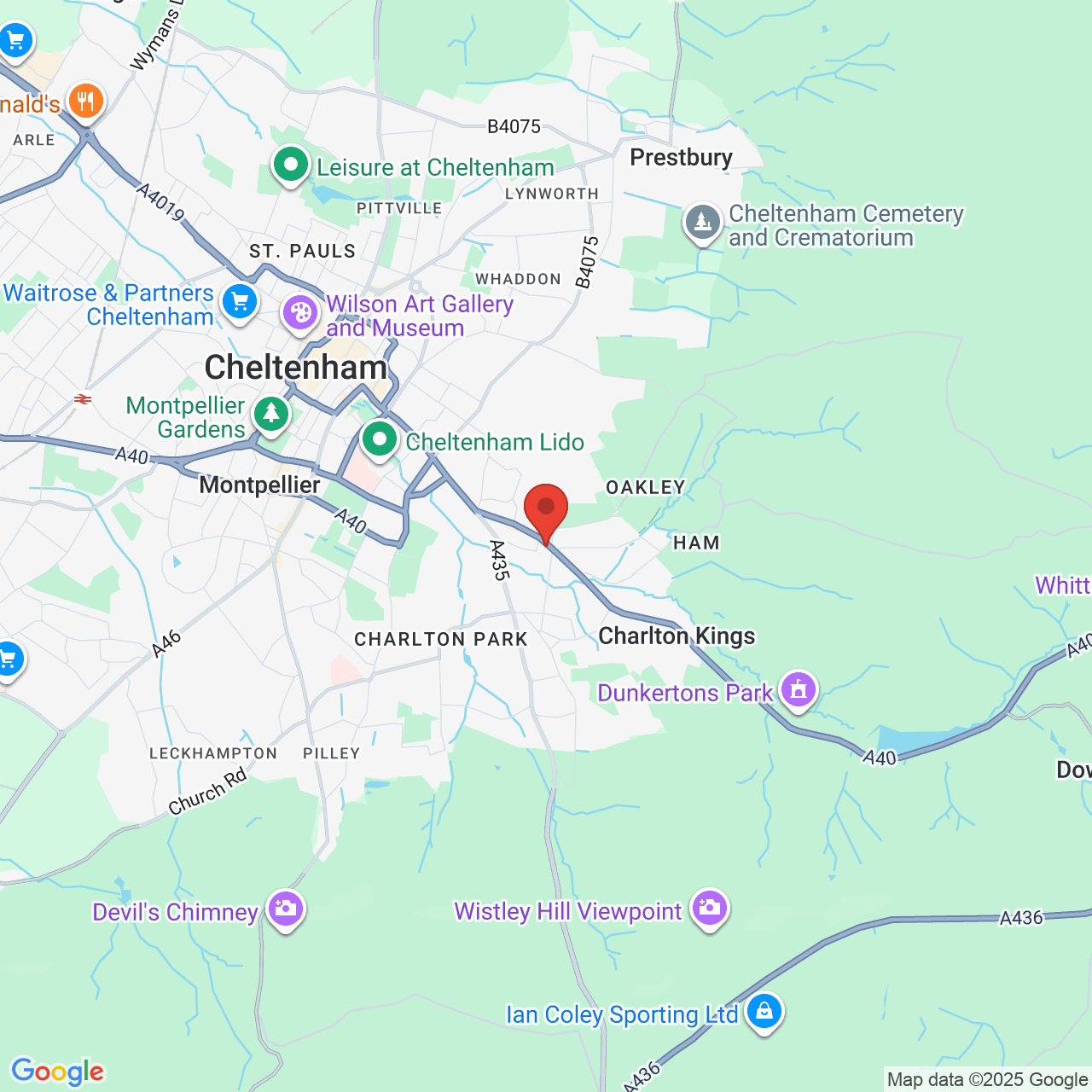 Map displaying vacancy location