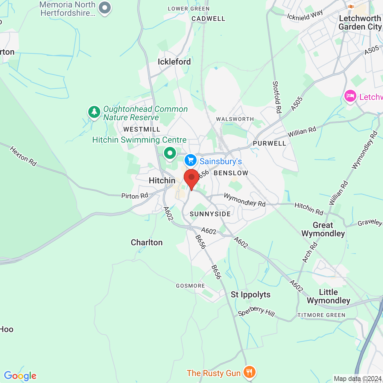 Map displaying vacancy location