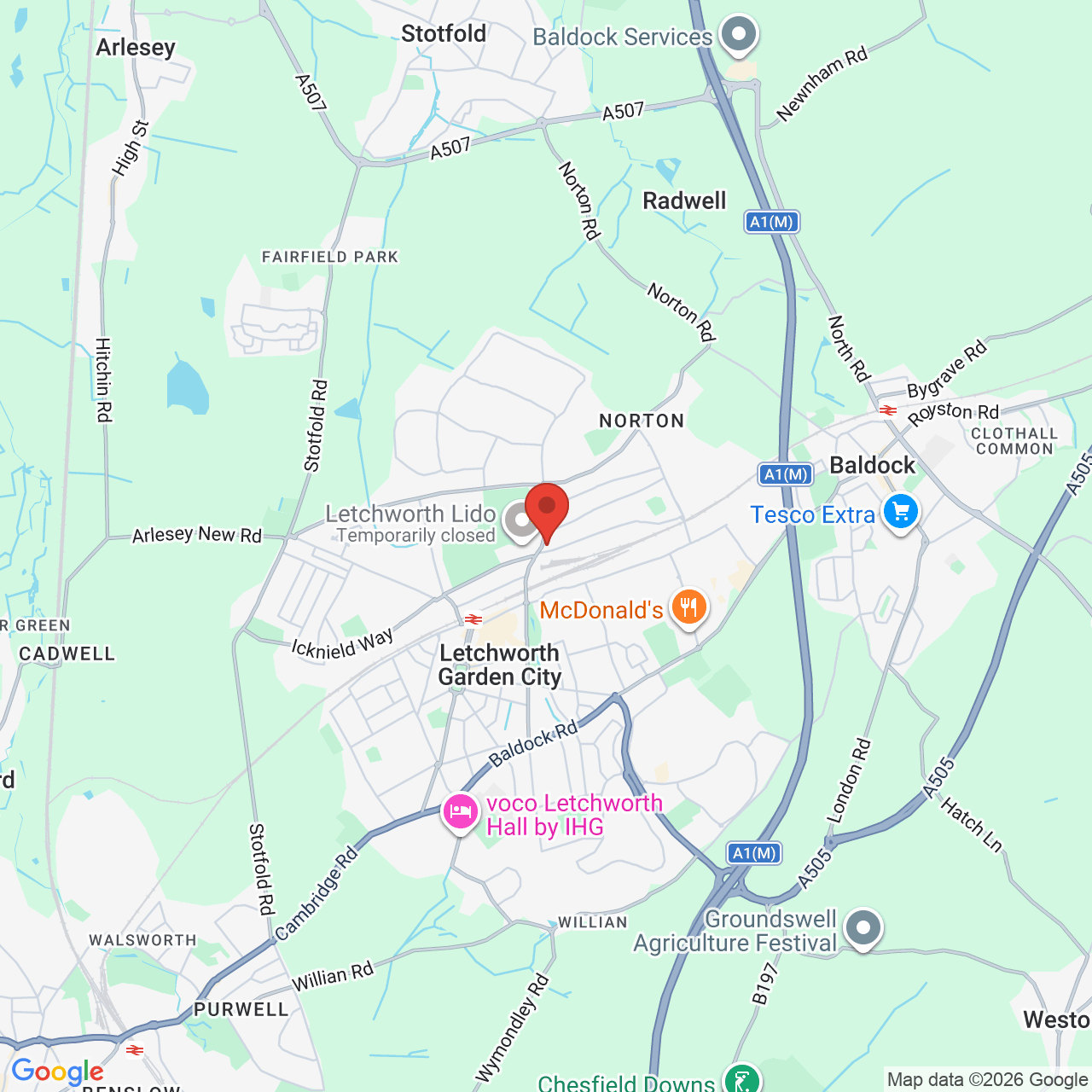 Map displaying vacancy location