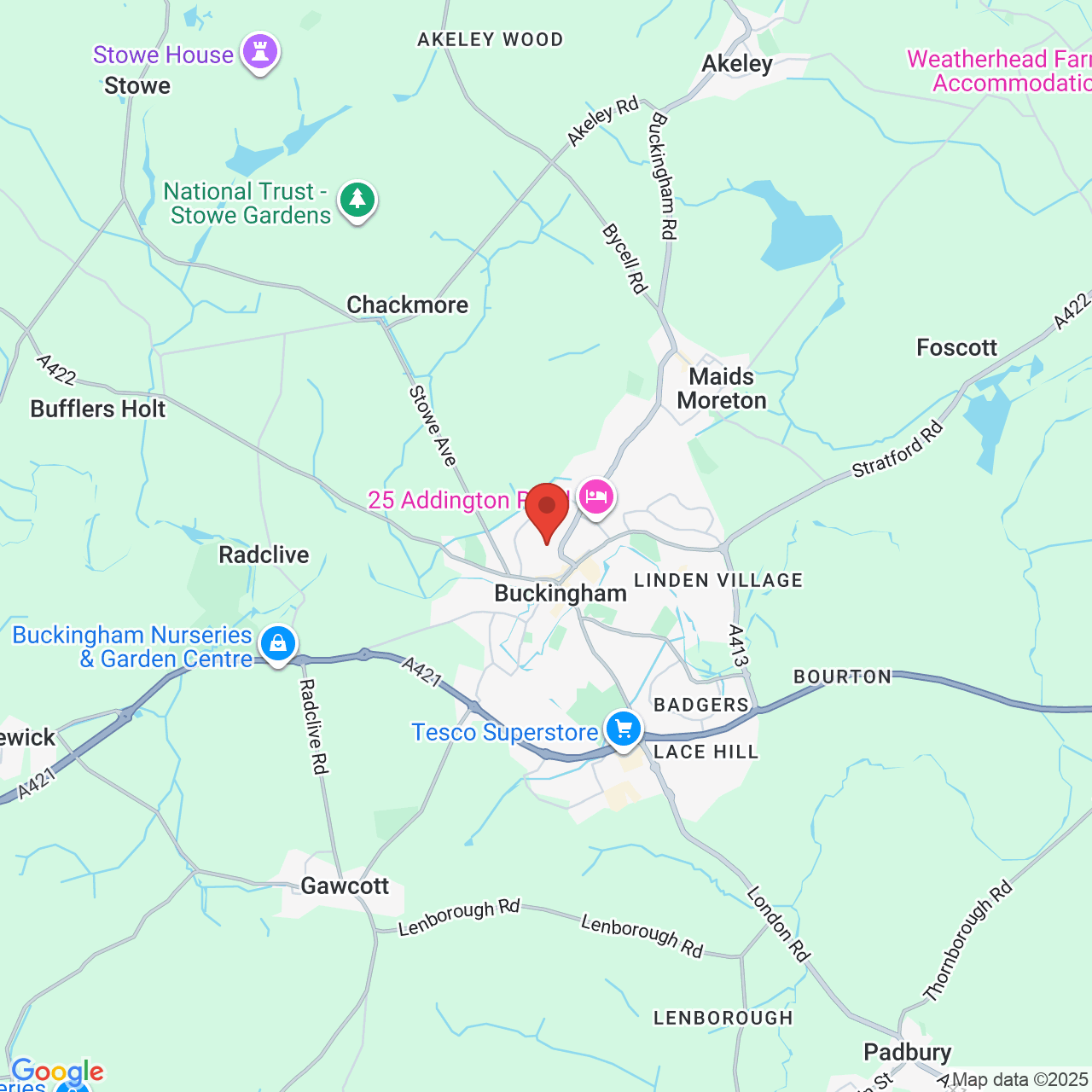 Map displaying vacancy location