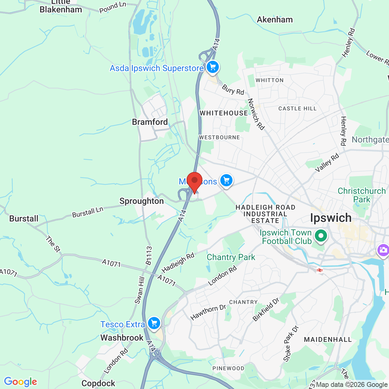 Map displaying vacancy location