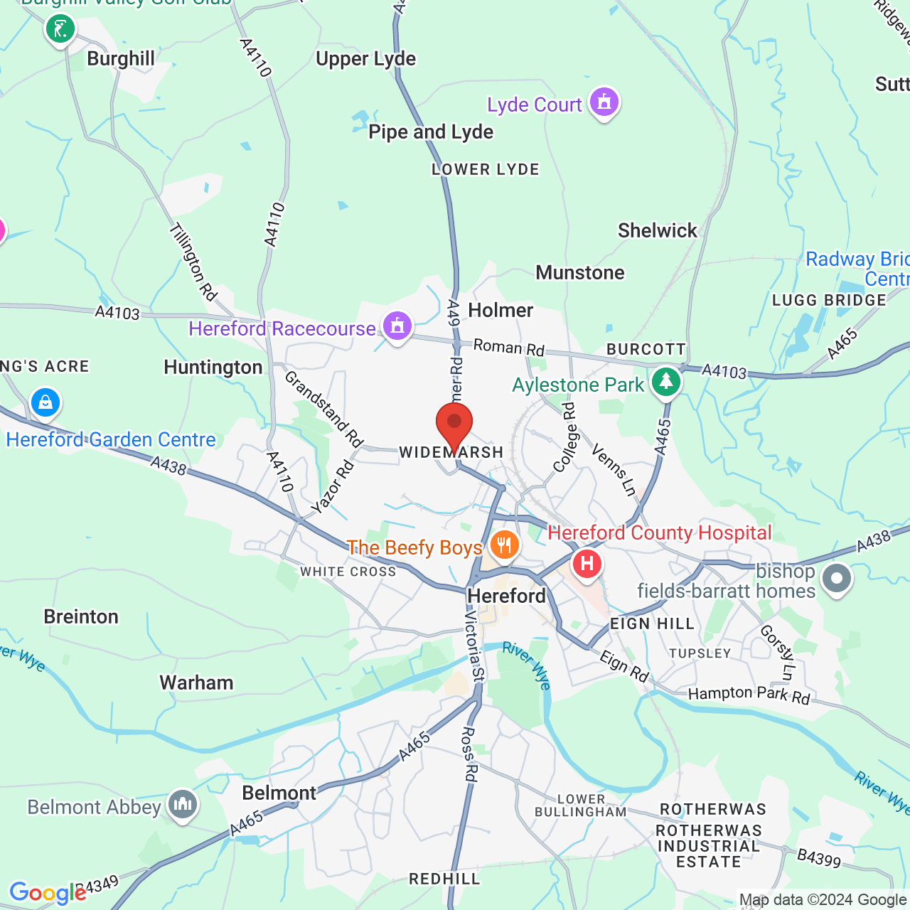 Map displaying vacancy location