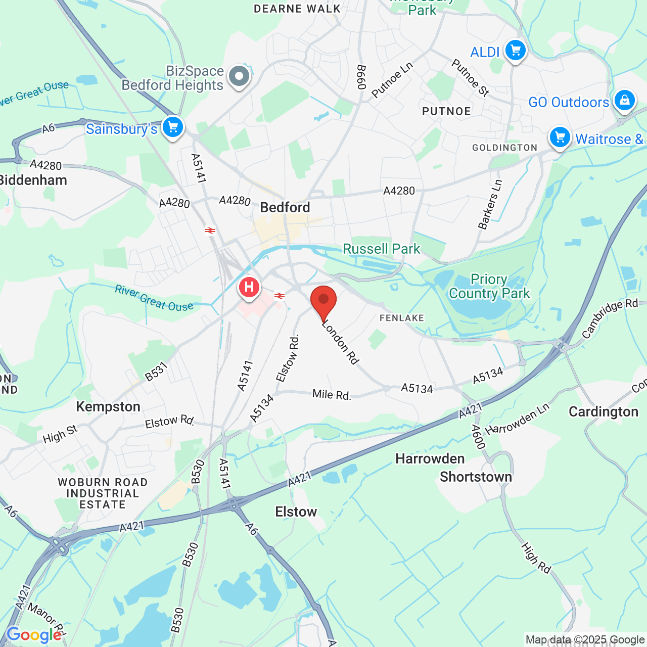Map displaying vacancy location