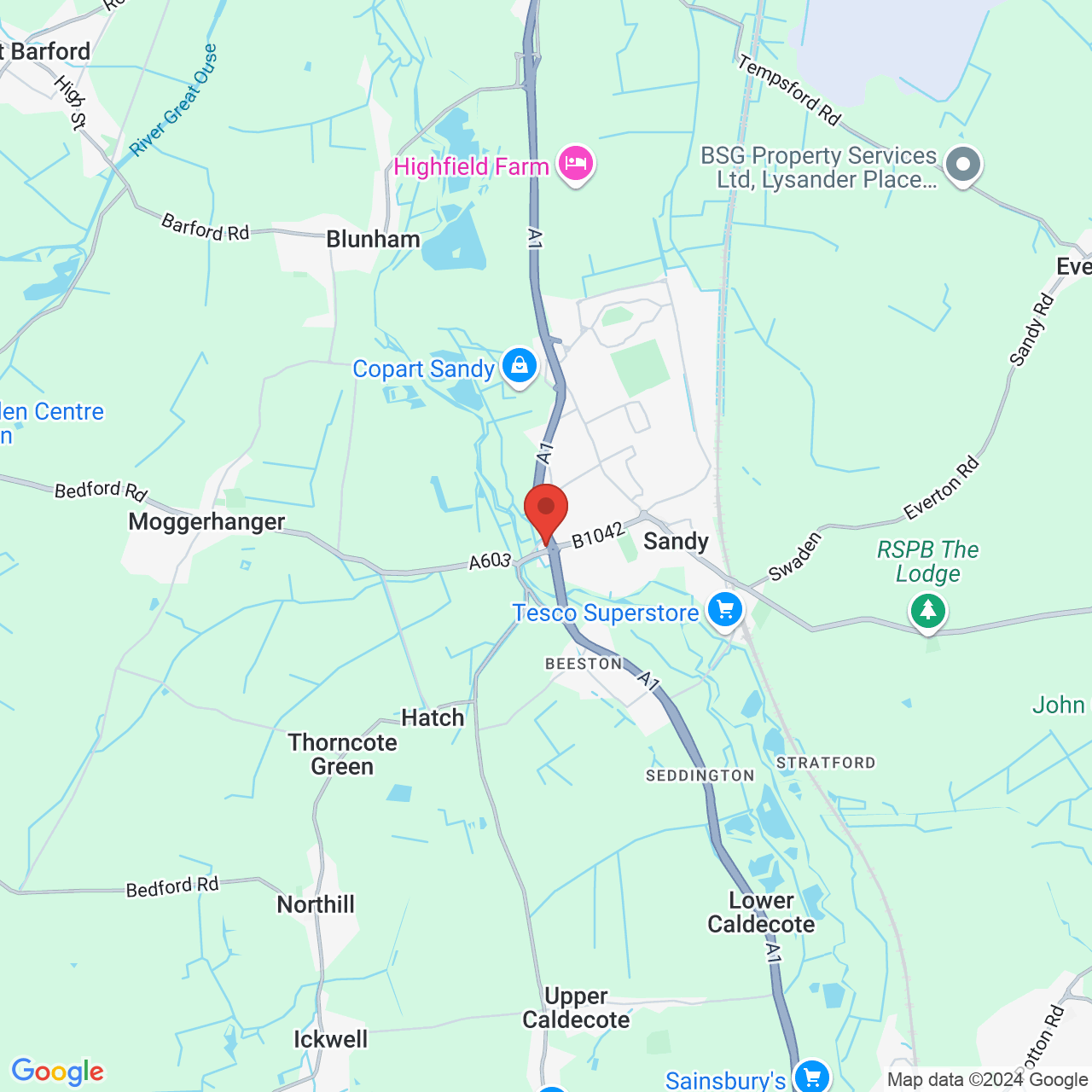Map displaying vacancy location