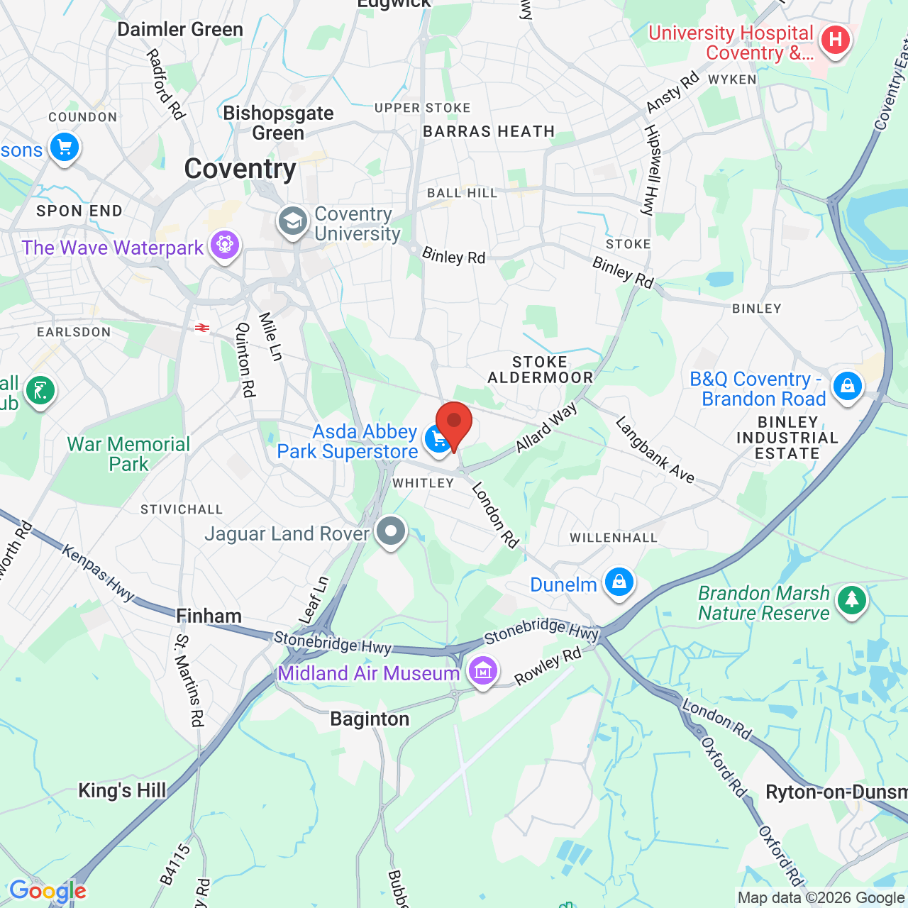 Map displaying vacancy location