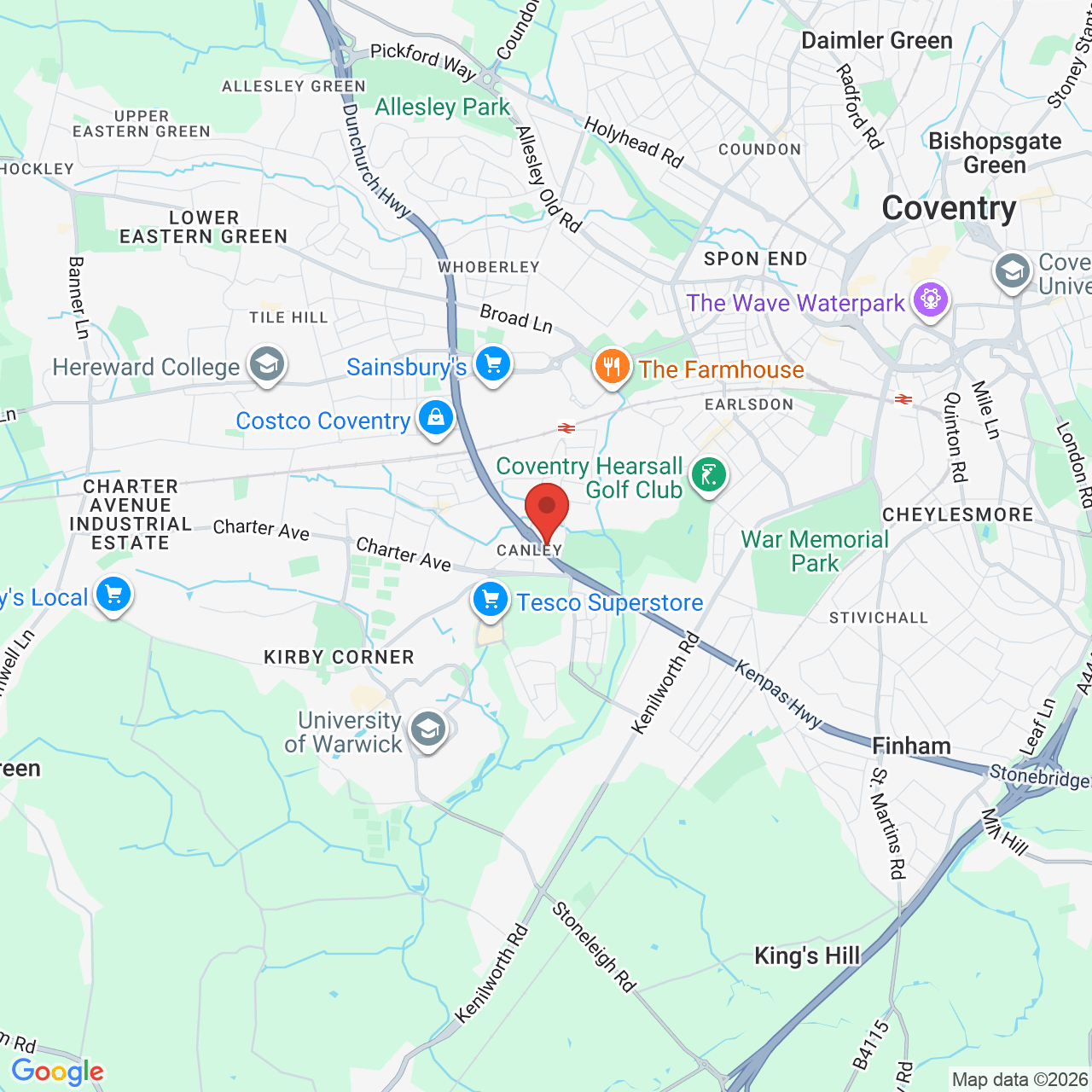 Map displaying vacancy location