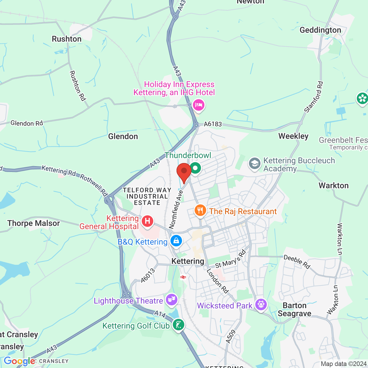 Map displaying vacancy location
