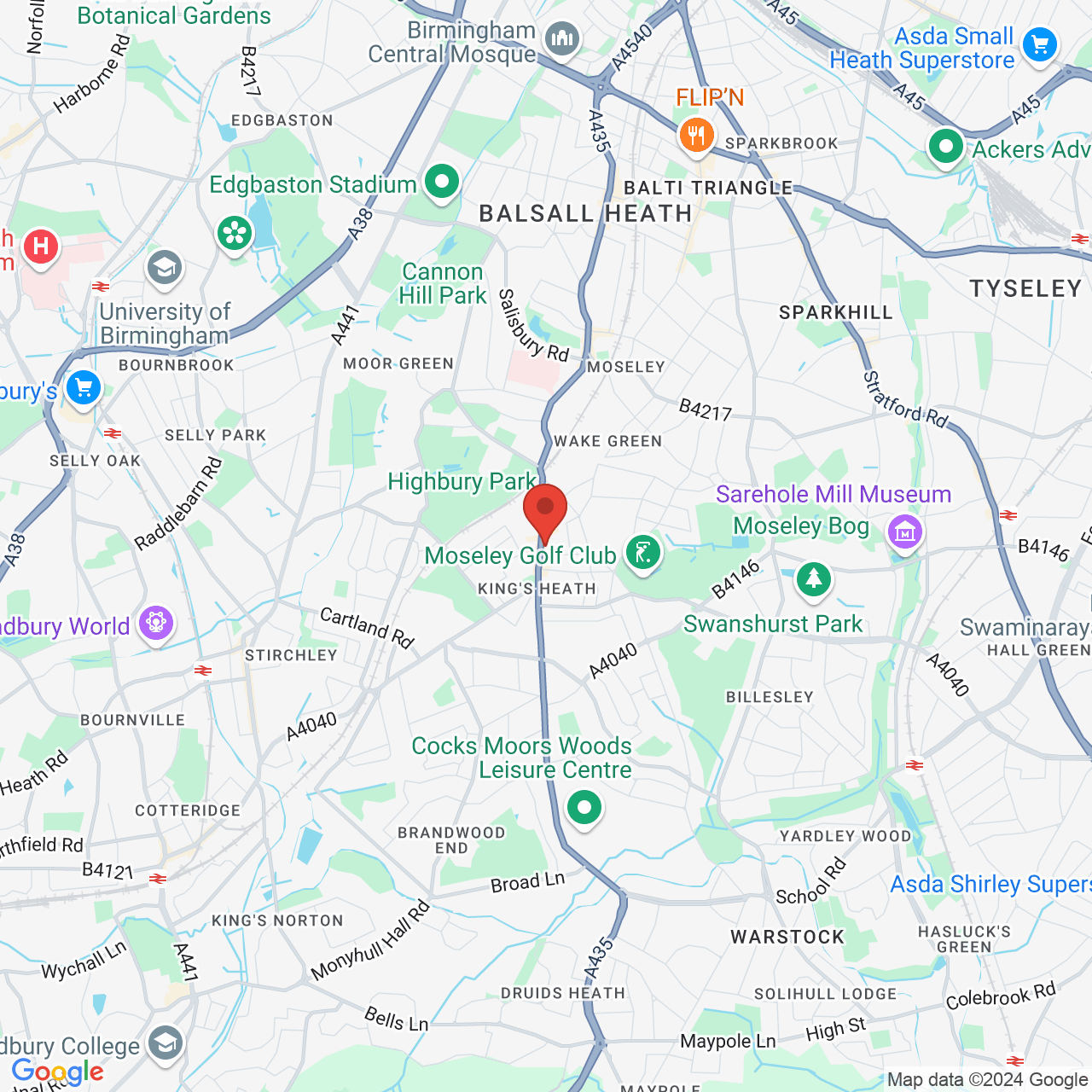 Map displaying vacancy location