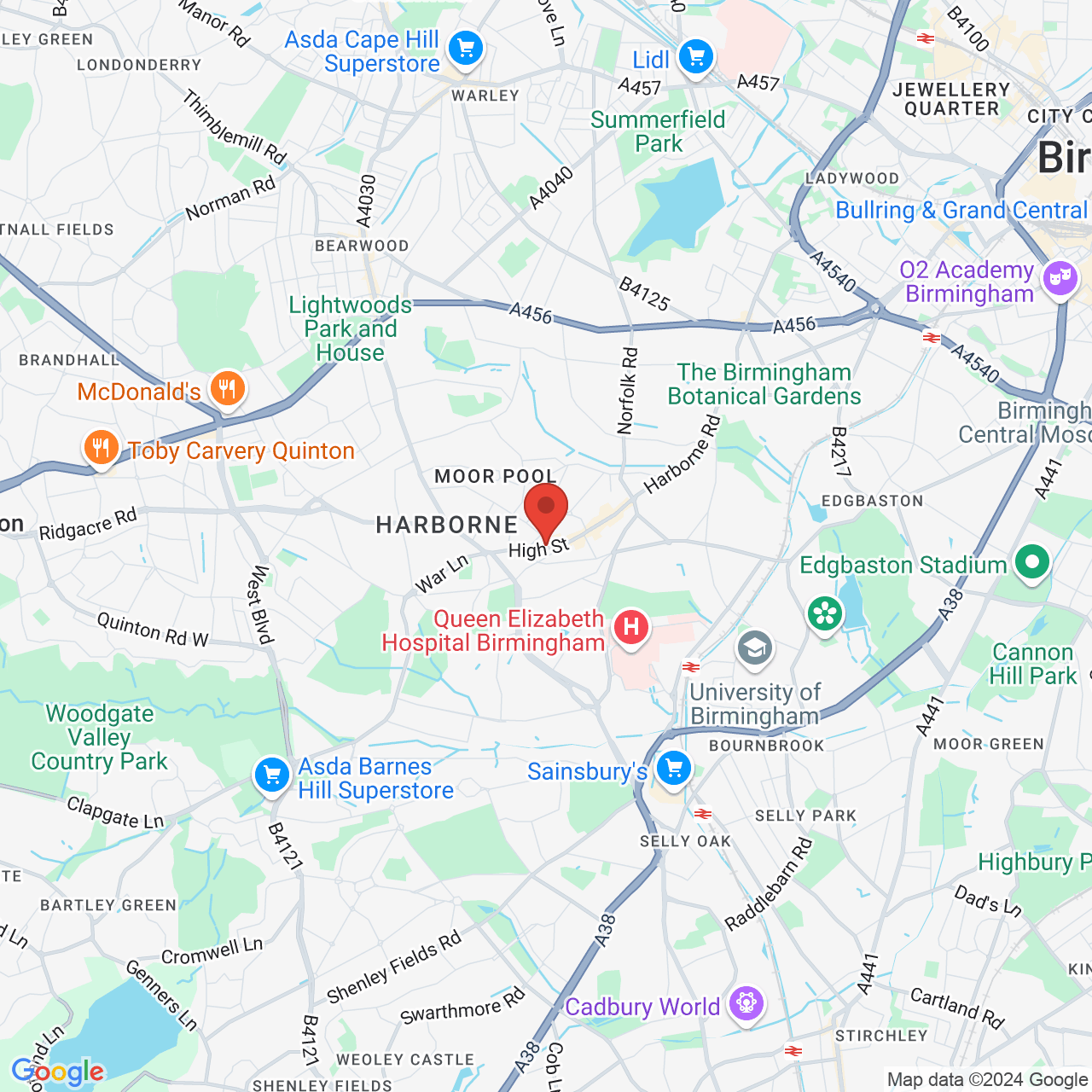 Map displaying vacancy location