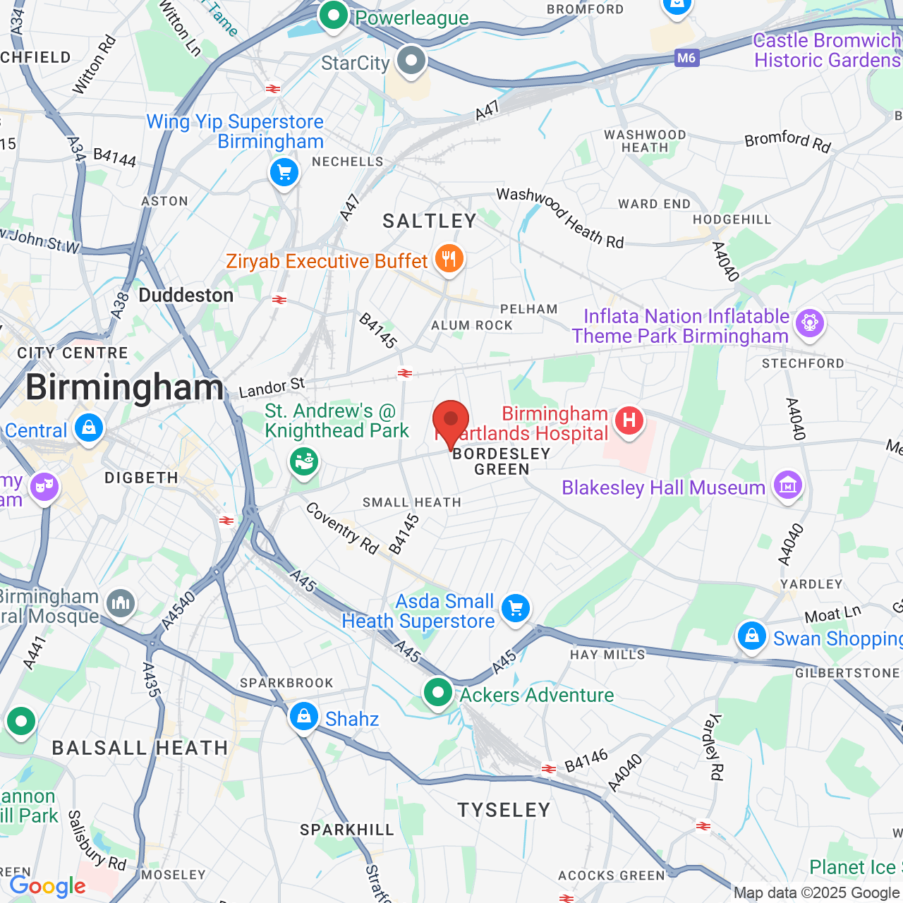 Map displaying vacancy location